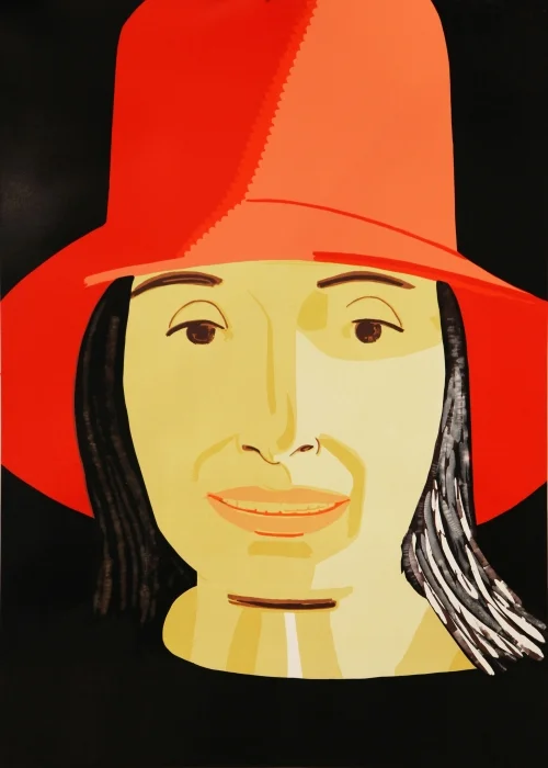Alex Katz : red hat ada, 2015, 11 colour, woodcut, ed40, 60 x 43