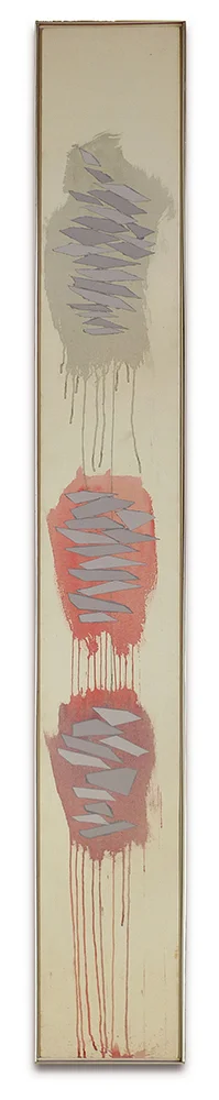 Robert Goodnough : vertical statement 72, acrylic oil on canvas, 90 x 12 in
