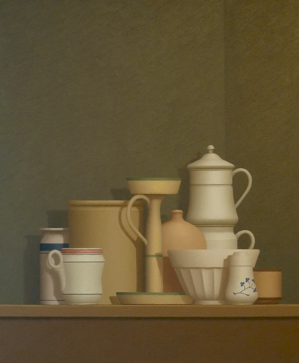 William Bailey : Bailey Still Life at Trevi, 1982, oil on canvas, 26 x 21, 66 x 53.3cm
