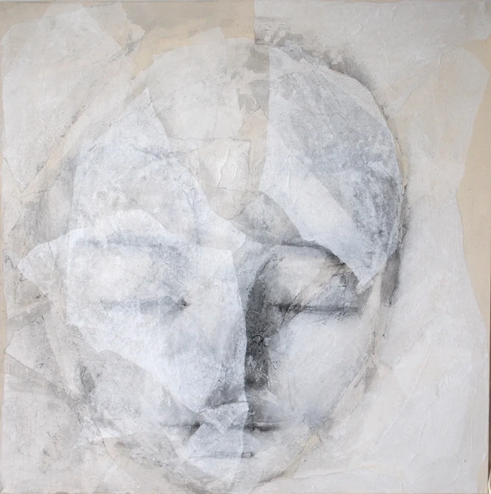 SoHyn Bae : Comfort Woman 1, 2012, charcoal ricepaper on canvas, 42x42