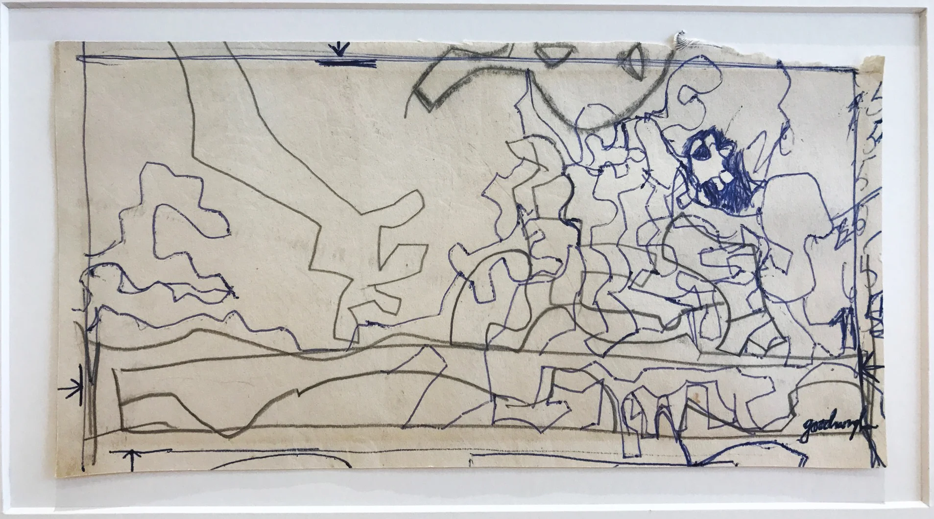 Robert Goodnough : Untitled, 1965, ink on paper, 8.5 x 4.5 inches