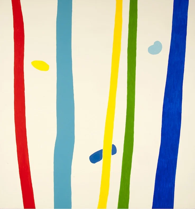 Pat Service : Minder, acrylic on canvas, 70 x 66 inches