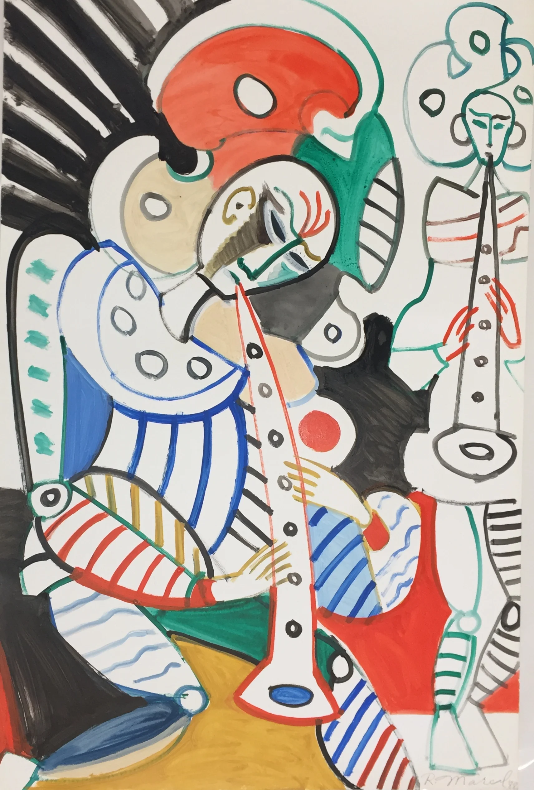 Rene Marcil : Untitled, 1988, gouache on paper, 47 x 31.5 inches