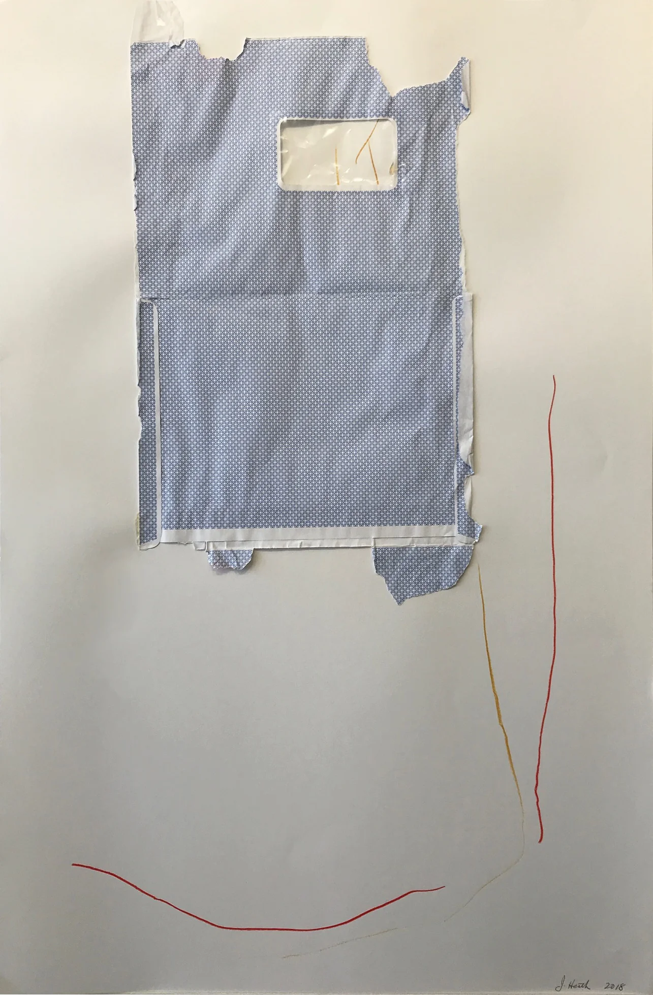 Janet Heath, In the Mailbox #1, 2018, mixed media on paper, 22 x 30