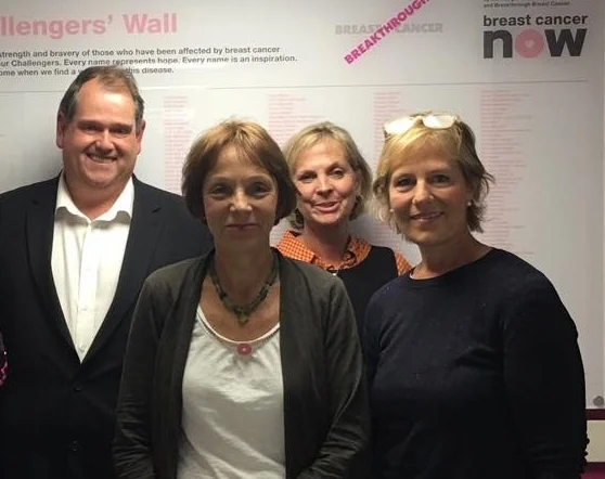At Breast Cancer Now - Institute of Cancer Research with Adrian Melrose, Professor Isacke, Sally Ball and Belinda Gray