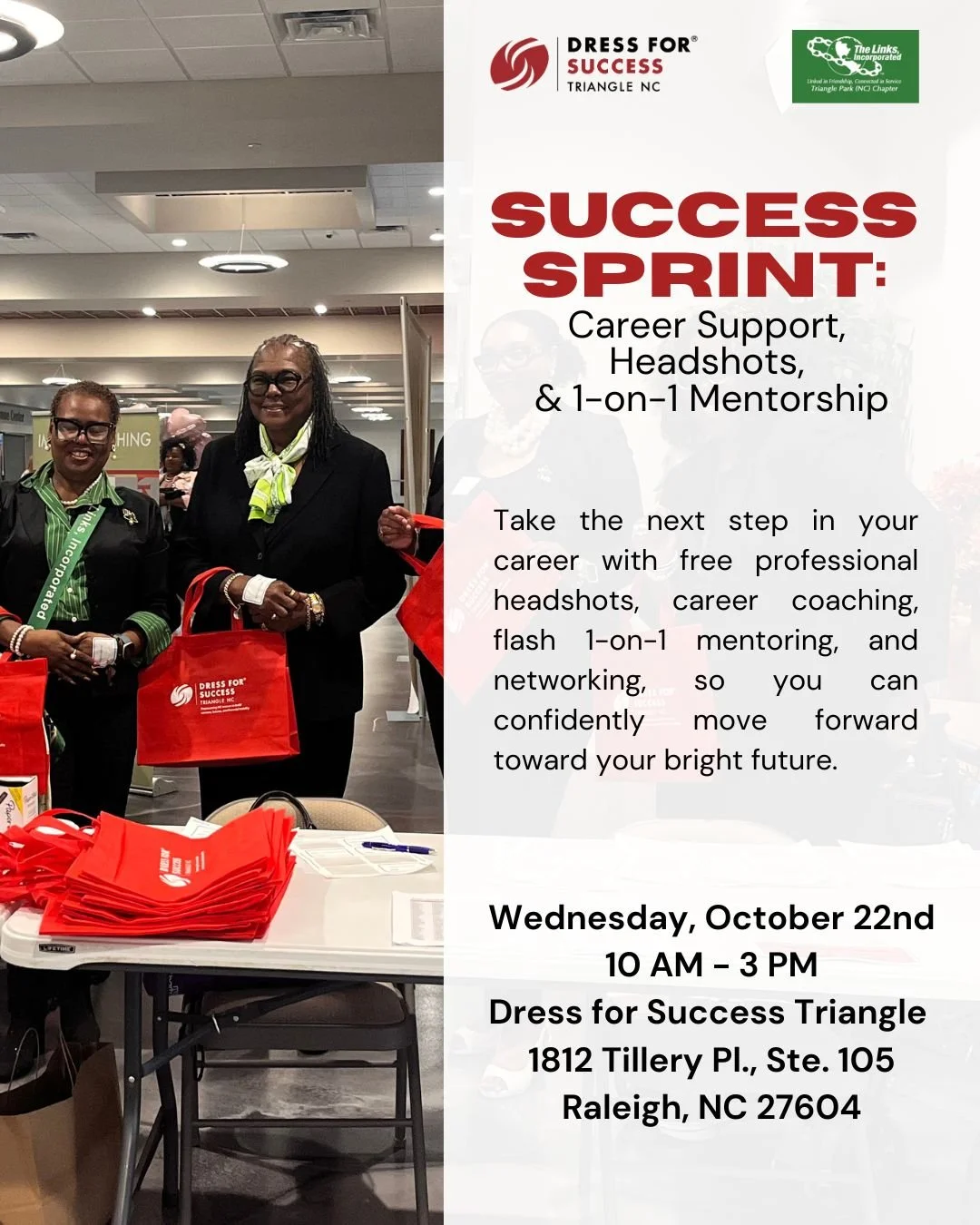 We&rsquo;re already at half capacity for our next Success Sprint, happening at our Raleigh office on October 22! Secure your free spot for this incredible career boost and 1-on-1 mentorship event now now before we fill up!

What you&rsquo;ll receive 