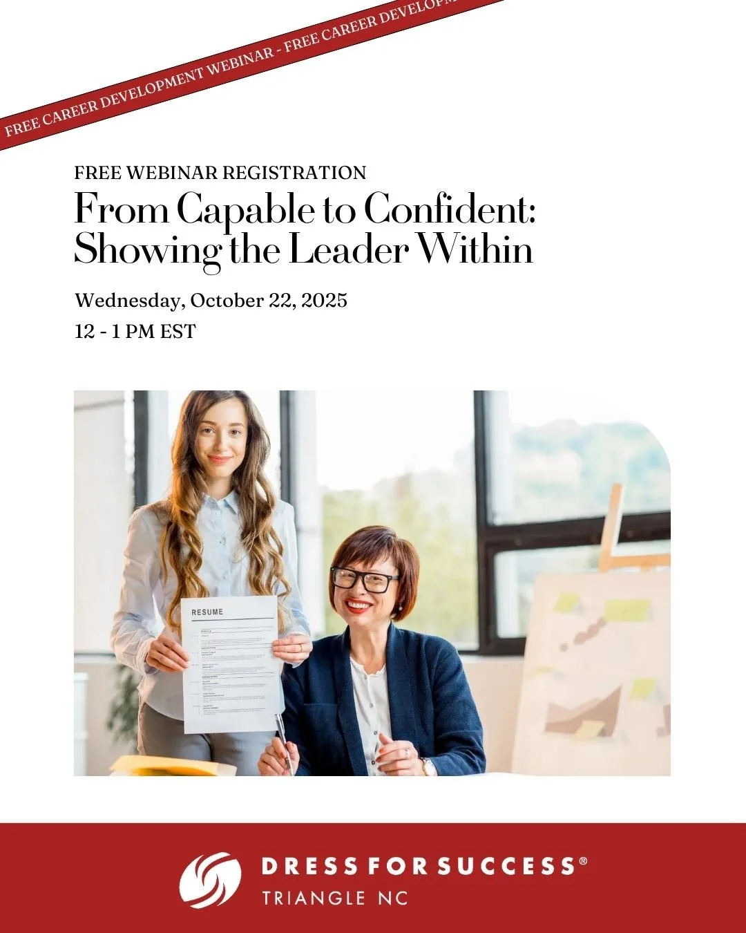 Ready to go from capable to confident? Join us tomorrow for a free webinar designed to help you step into leadership with clarity and courage!
You’ll learn practical ways to build influence, showcase your leadership strengths, and take the nex