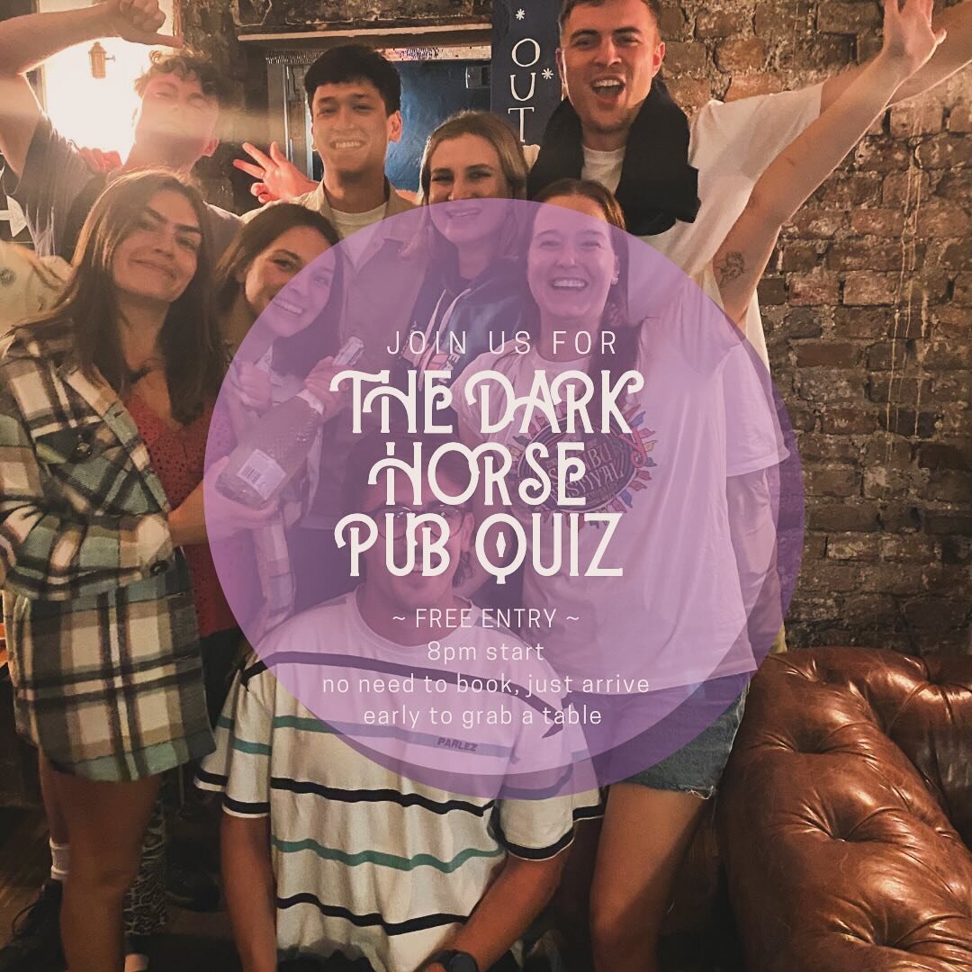 This Tuesday is the last pub quiz in March! 🗓️ So assemble your team, come down, and take your chance to taste victory at The Dark Horse! 🏆🍻 starts at 8pm, arrive early to grab a table and your drinks🍷🍺
#bristolpubs #pubquiz #pubquiznight #quizn