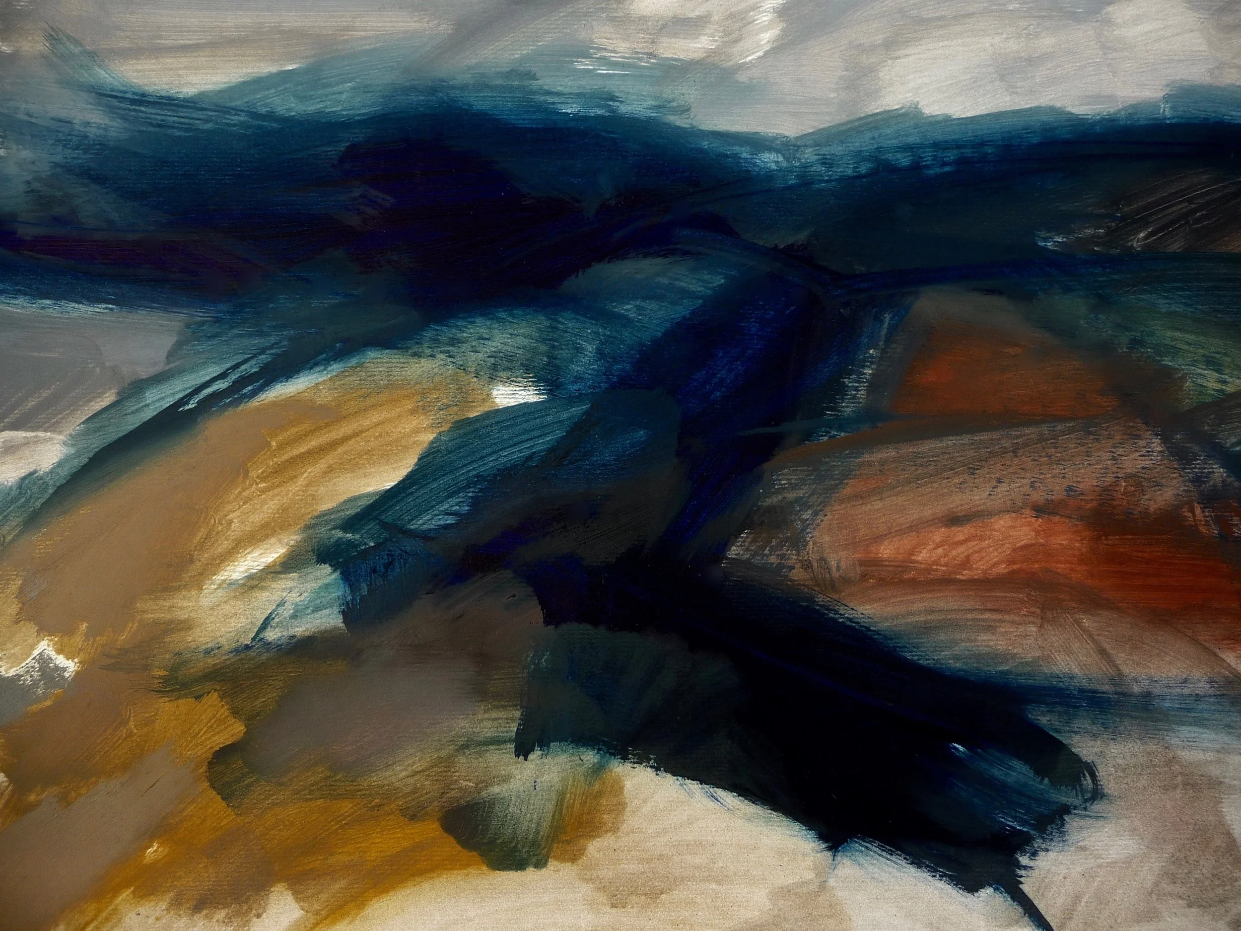 Blue Storm III oil on paper 69 x 41cm sold