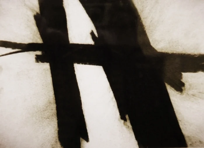 Abstract H charcoal on paper sold