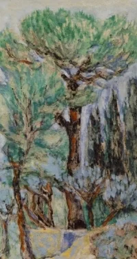 Umbrella Pines watercolour on paper 13 x 7 cm £175