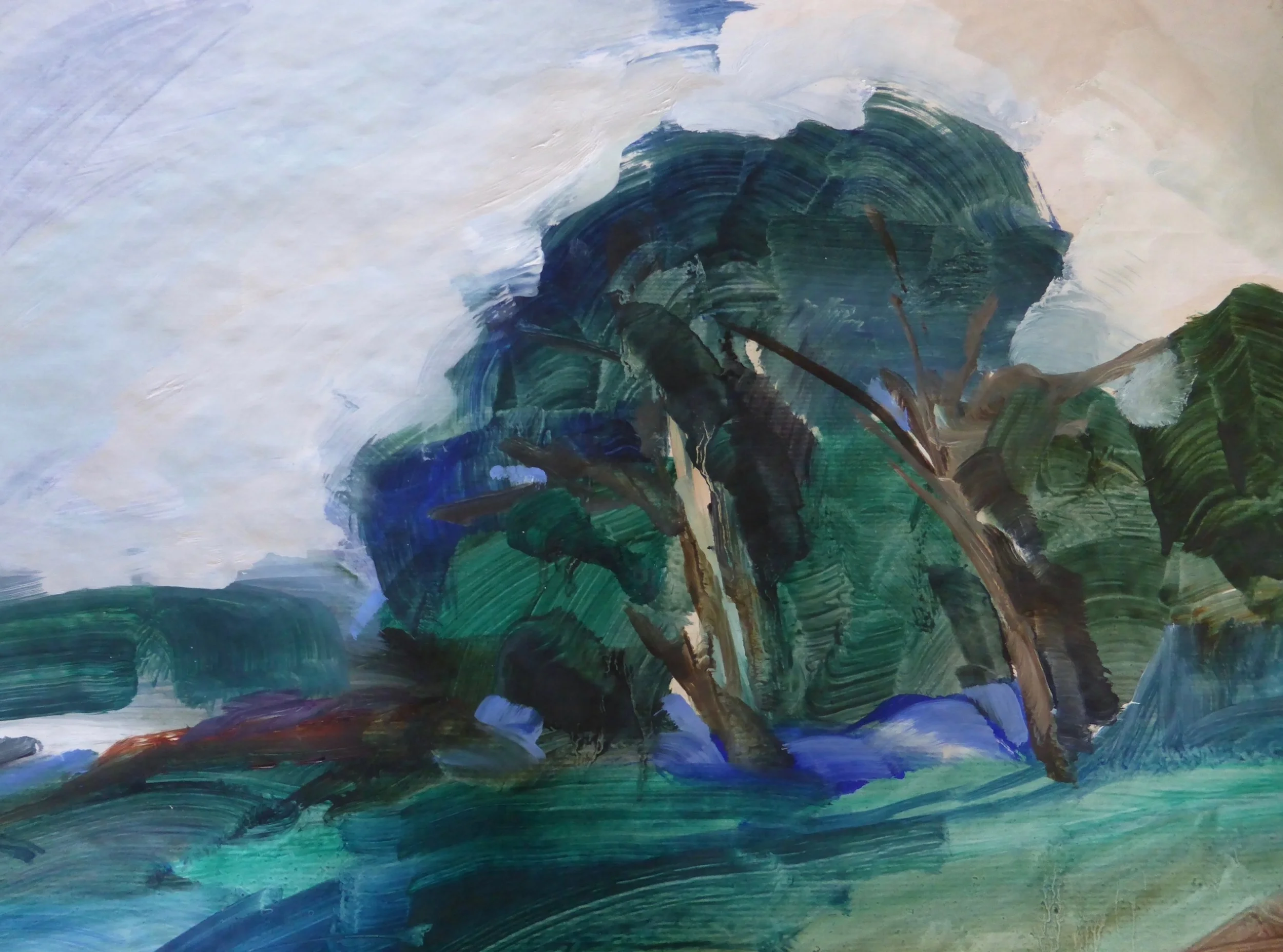 Two Pines oil on paper 38 x 25 cm £550