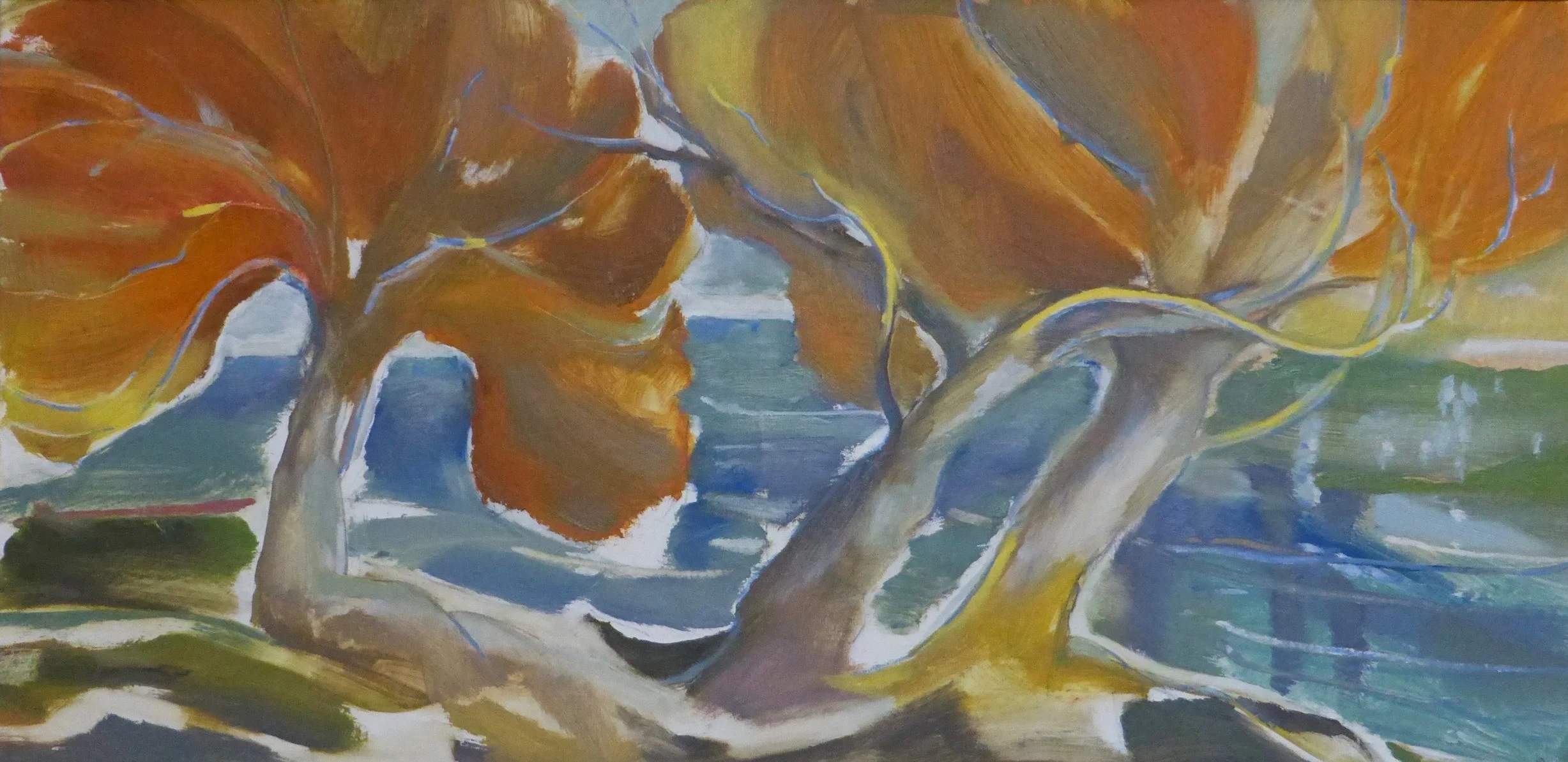 Orange Willows, Stourhead oil on board 50 x 25 cm £550