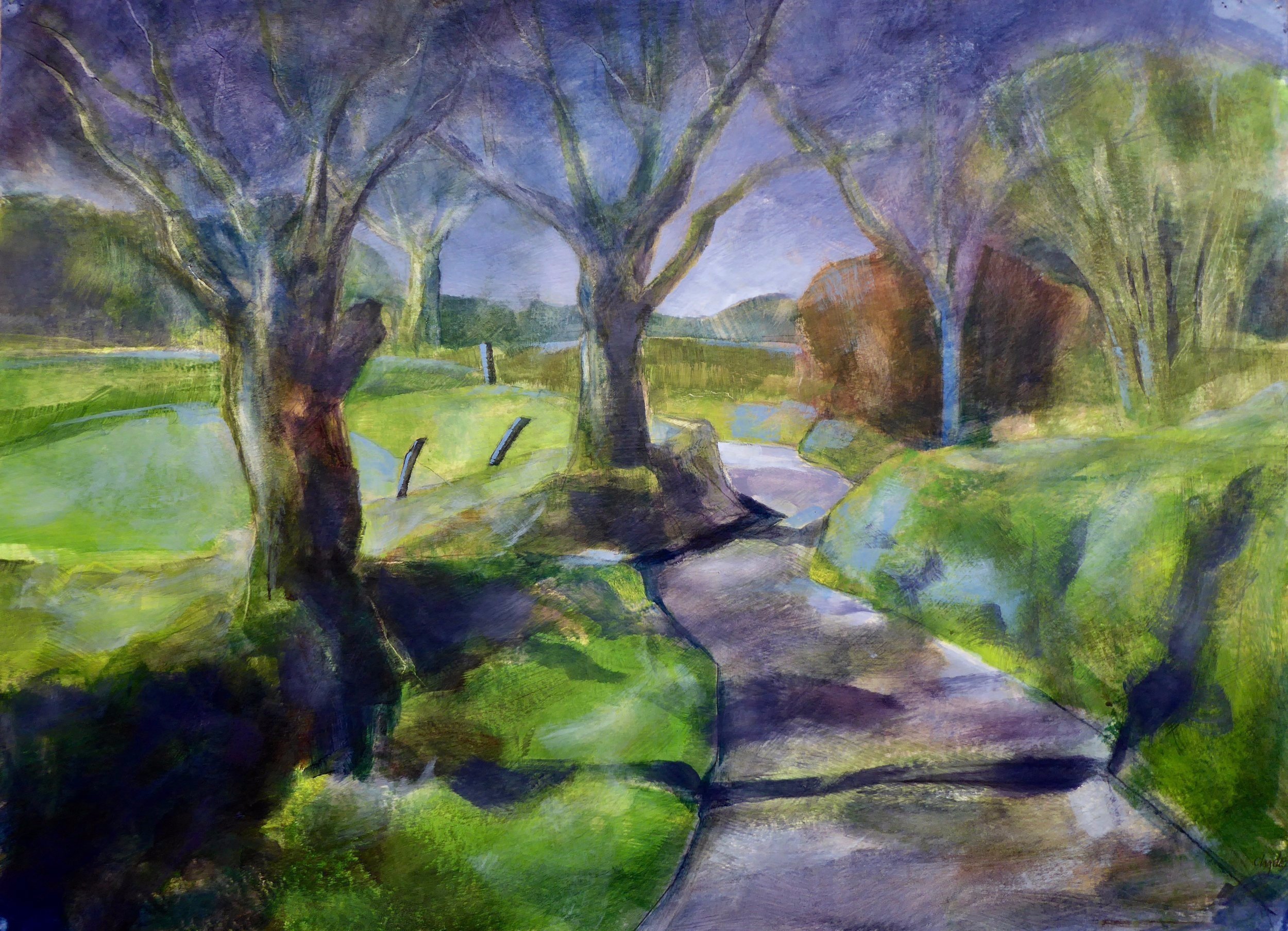 Ash Lane acrylic on board 75 x 50 cm