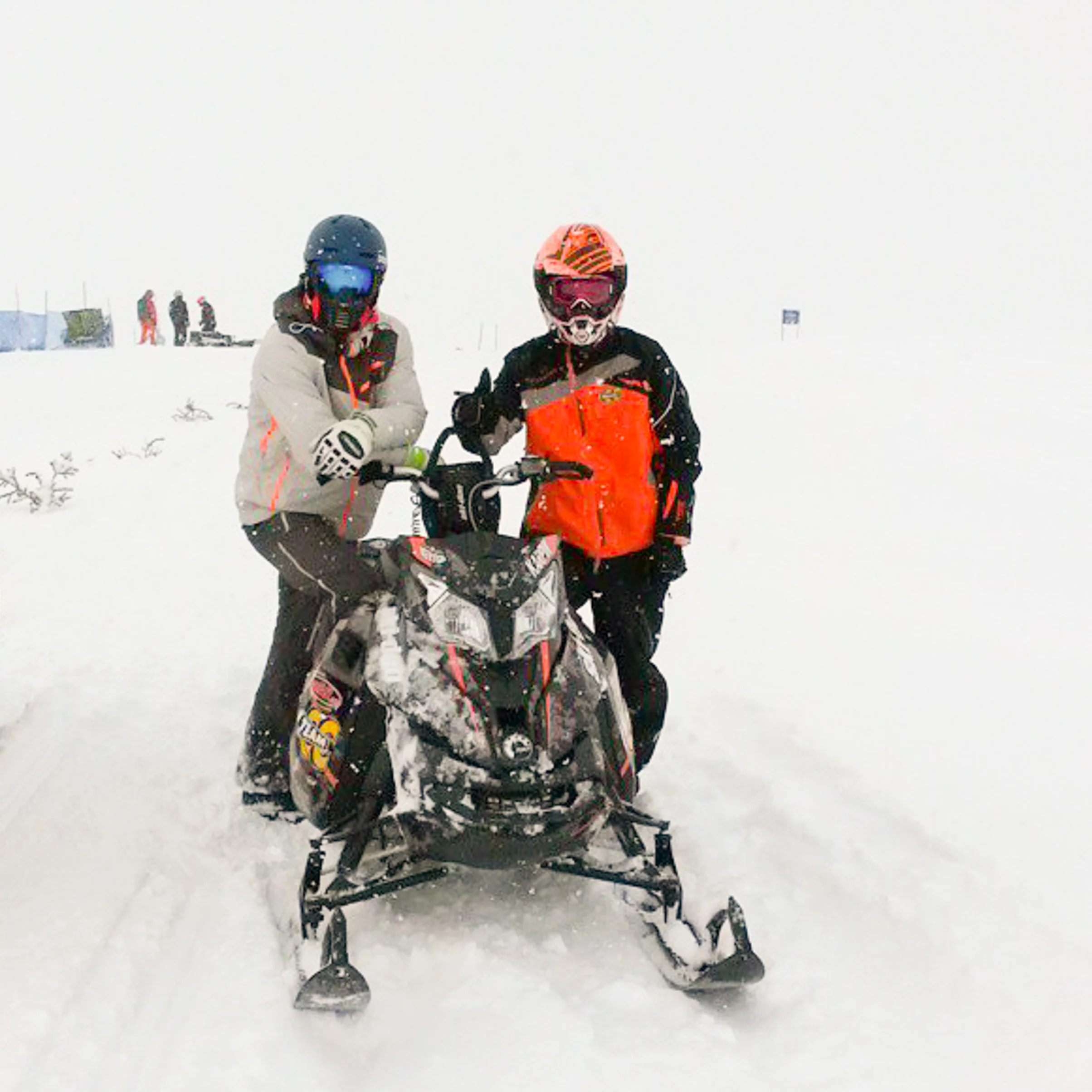 Steve Nyman, Worldcup downhill skier and Luc Karpik at ArcticMan Race in AK