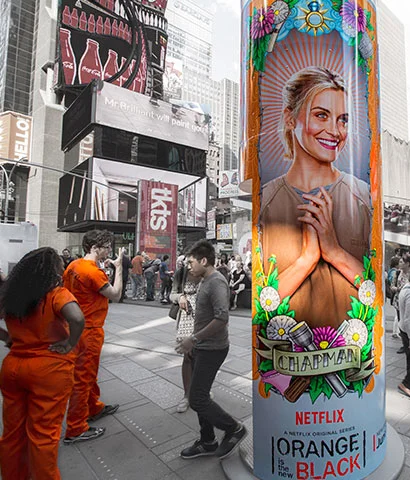 <h6 >ORANGE IS THE NEW BLACK - TIME SQUARE TAKEOVER<h6/><h2>NETFLIX<h2/>