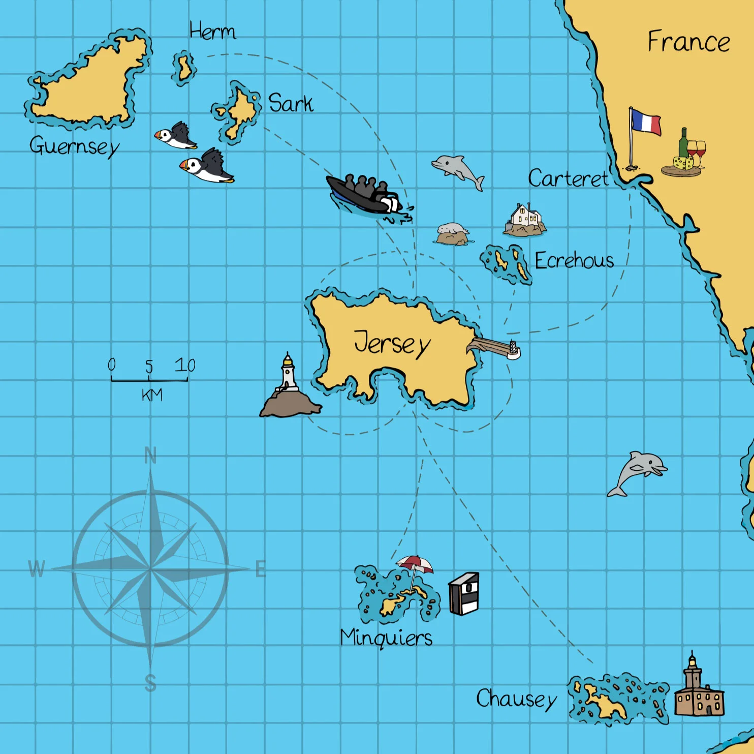 Нормандские острова карта