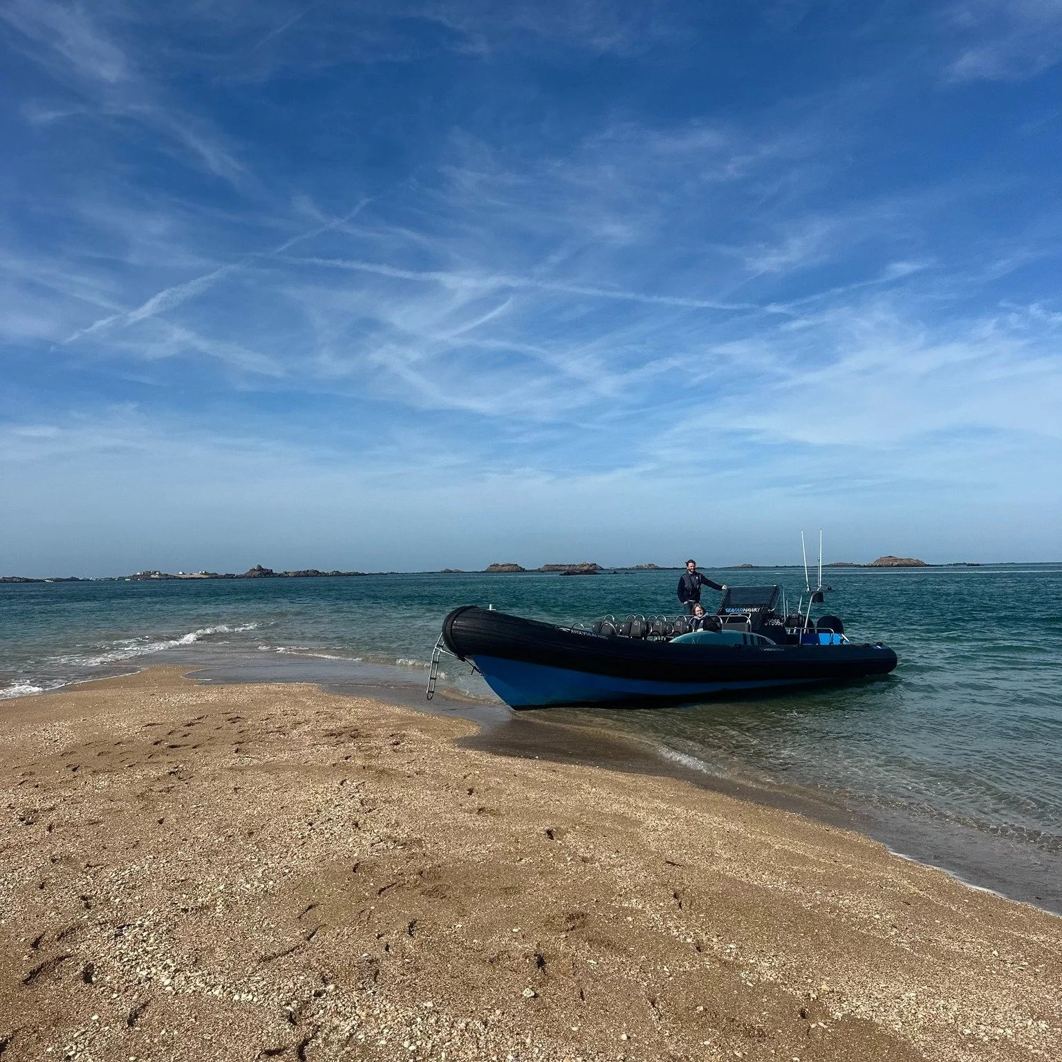The indian summer we always hope for 💙 We have trips running up until the end of October half-term, all with 20% OFF using code: autumn25
&middot;
&middot;
#JerseyCI #VisitJersey #LesEcrehous #JerseySeafaris #ThingsToDoInJersey #Sandbank #BoatTrip #