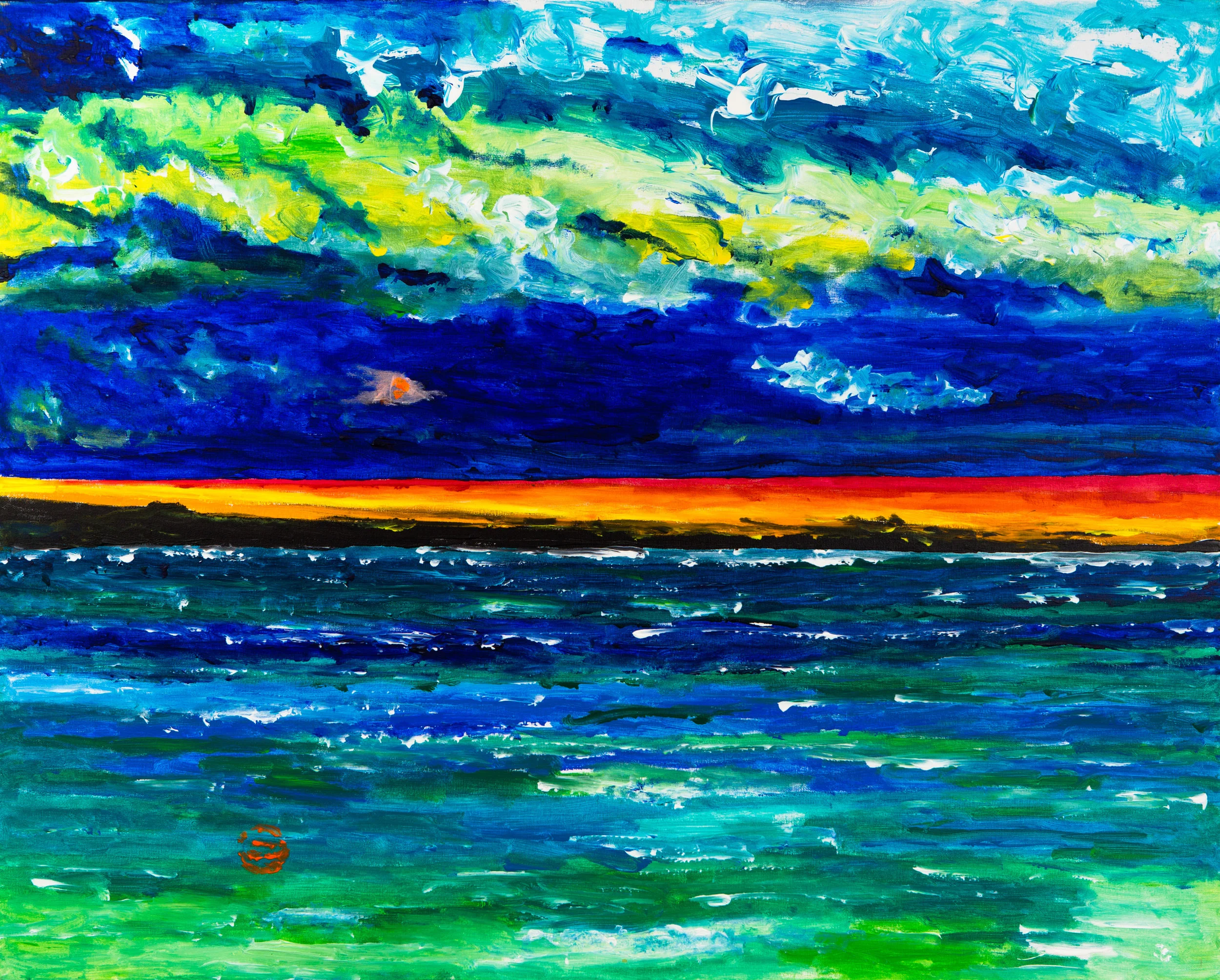 ABEND AM MEER - 2005 Acryl 70x80