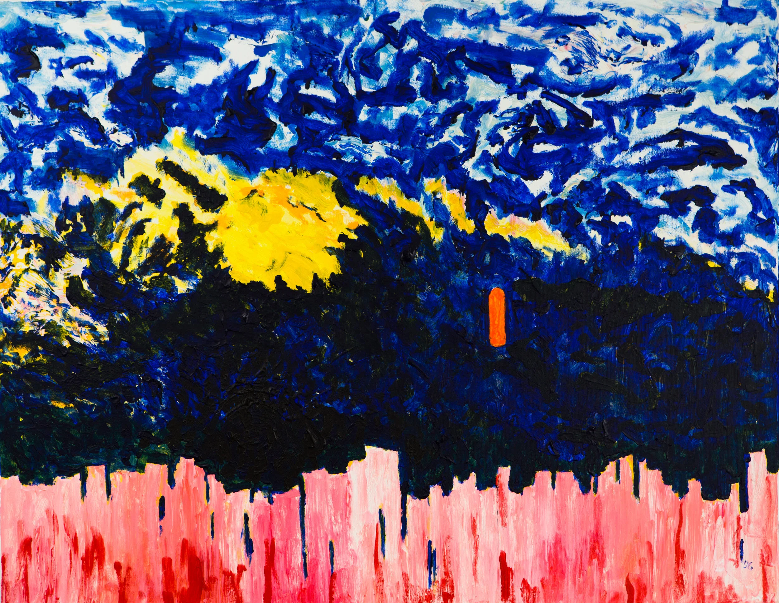 HINTER DEM ZAUN - 2008 Acryl 70x90