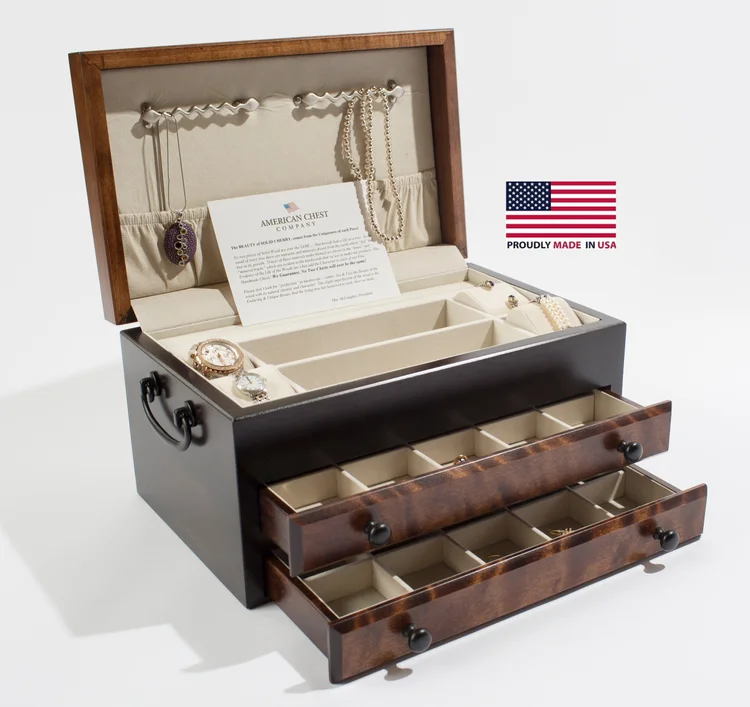 Wooden Jewellery Chests & Boxes for Sale - American Chest Company