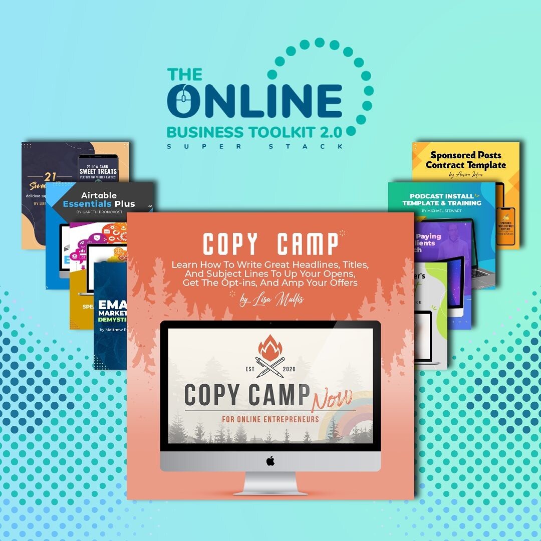 Look, it's Copy Camp Now! 😎 I'm excited to be part of the Online Business Toolkit 2.0, and believe it's a really great deal if you decide the contents would be helpful for you and your business. 👍 There's a link in my bio if you want to learn more!