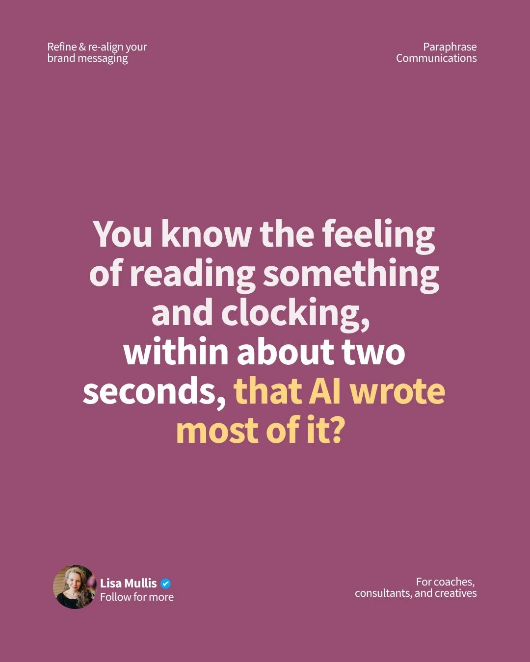 You know the feeling of reading something and clocking, within about two seconds, that AI wrote most of it? 🤔 

There's the negative-then-positive contrast ("Not&hellip; Not&hellip; Just&hellip;&rdquo;). 

Every third sentence is a fragment for