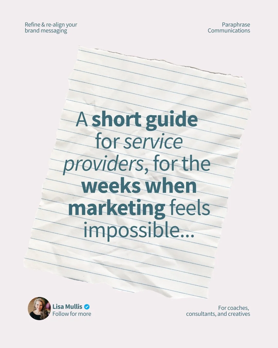 We all have weeks where the last thing you have energy for is marketing 😪. 

The client work is heavy, the personal stuff is heavy, and sitting down to send an outreach email or write something thoughtful for LinkedIn feels like the most unreasonabl