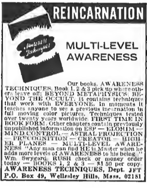  Ad from the January 1973 issue of Fate
