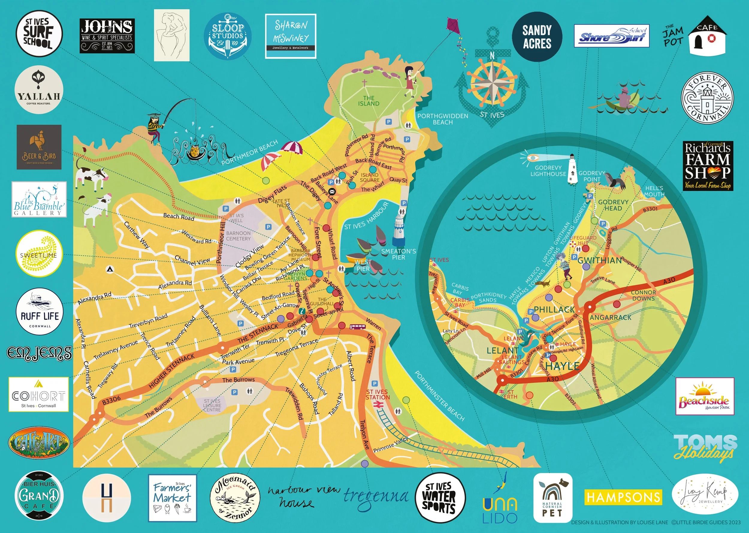 The St Ives Map — Little Birdie Guides Cornwall