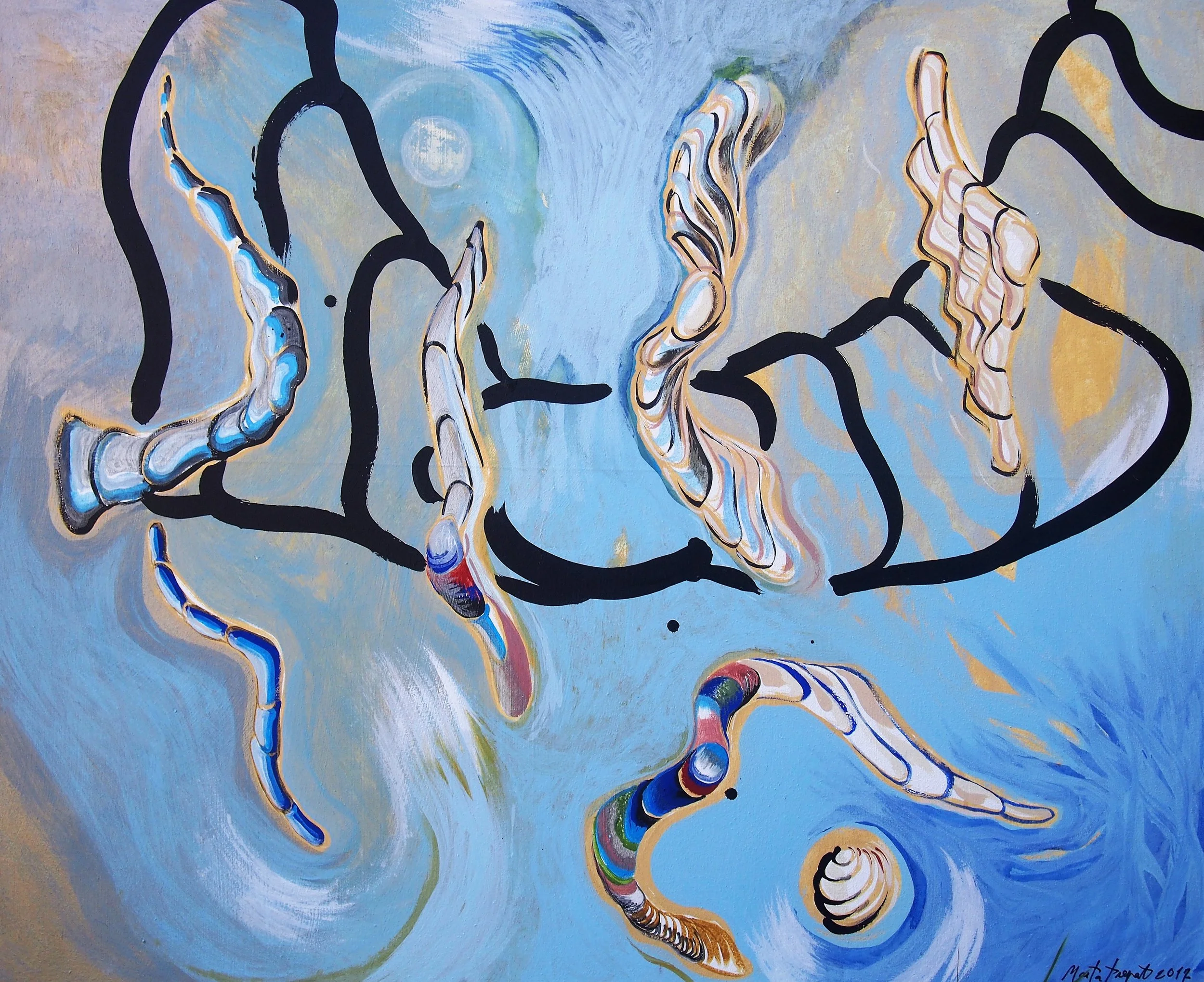 "Circulation organique"2017 Acrilic sobre tela 100X120cm