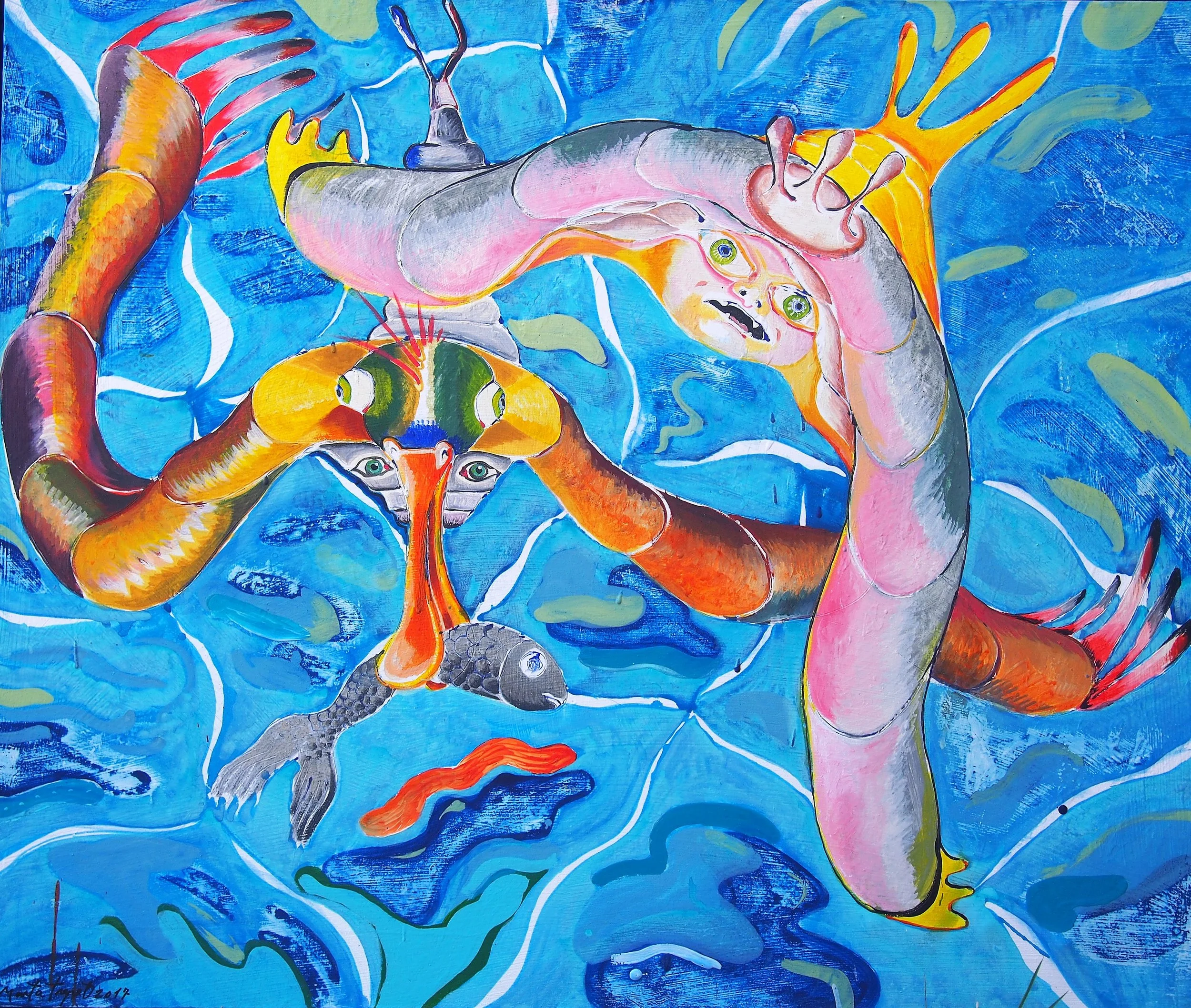 "Il ny avais pas de poisson" 2017 Acrílic sobre tela 100X120