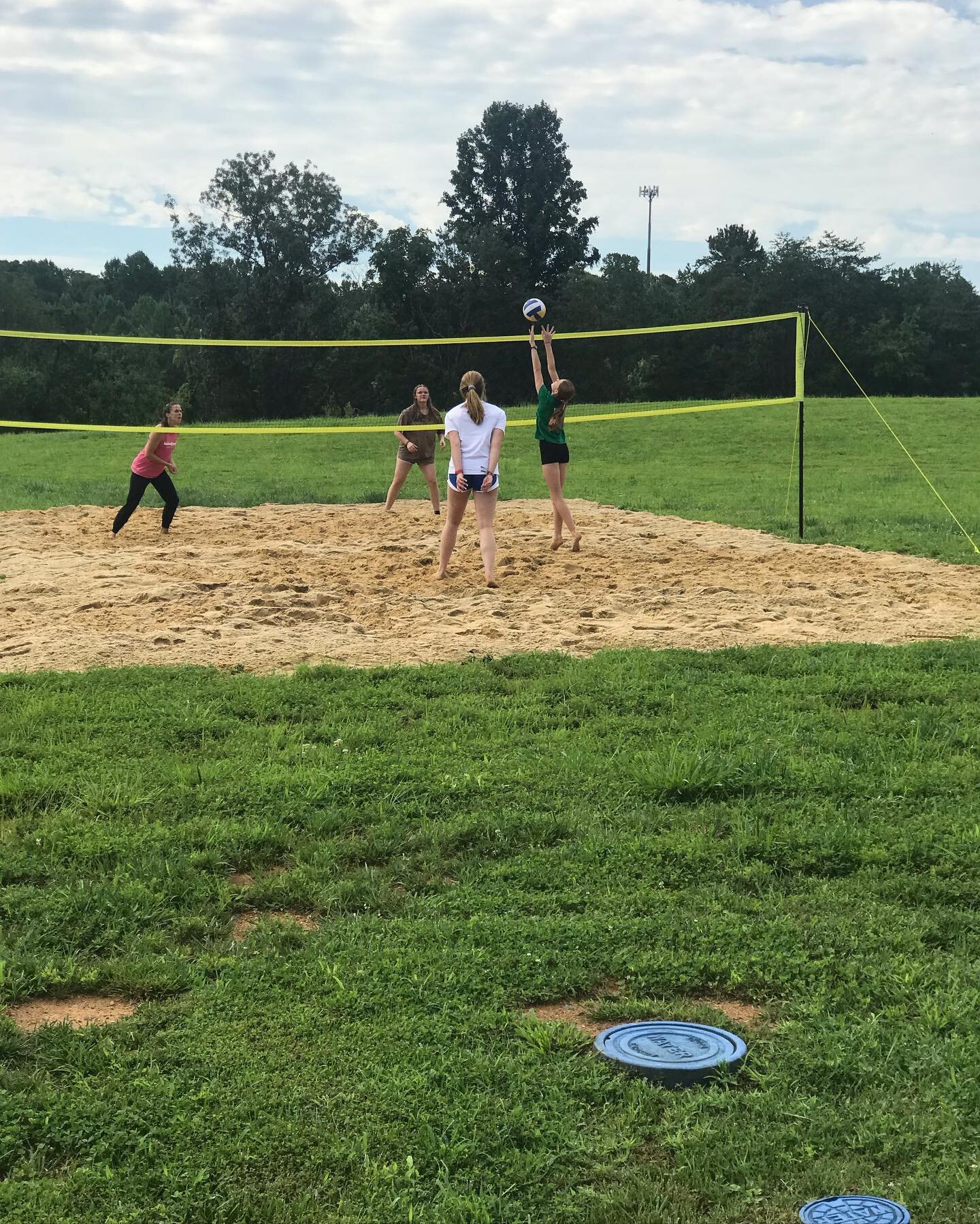Our beach volleyball party is underway! Come join the fun. We have great food and music and lots to do for the whole family!