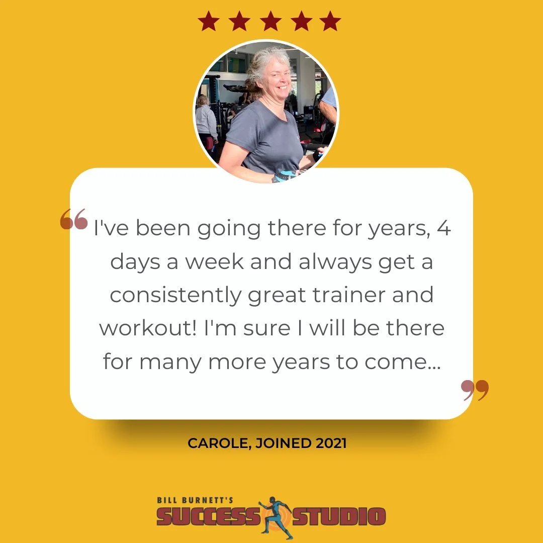 Consistency is KEY to meeting your health and fitness goals.

Thank you for trusting us with your health and fitness Carole.

Interested in seeing how our Personal Trainers can provide you the accountability and support you need? Give us a call at 43