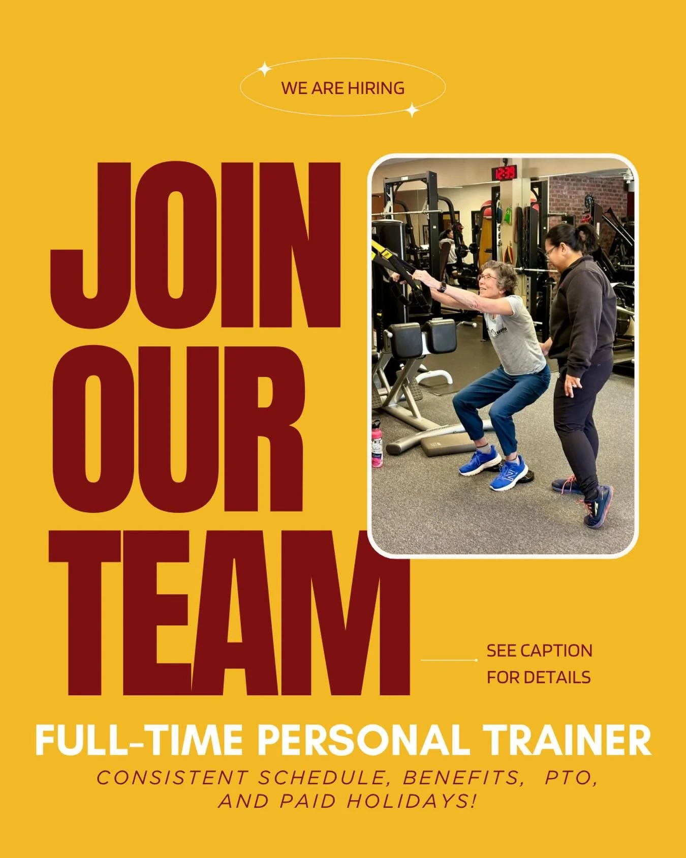 💪 Personal Trainers - we&rsquo;re hiring.
 
Success Studio in Charlottesville is looking for a Full-Time Personal Trainer.

✔ Health, dental &amp; vision benefits
✔ Premium pay, PTO + paid holidays
✔ Start with a FULL book of clients
 
No hunting fo