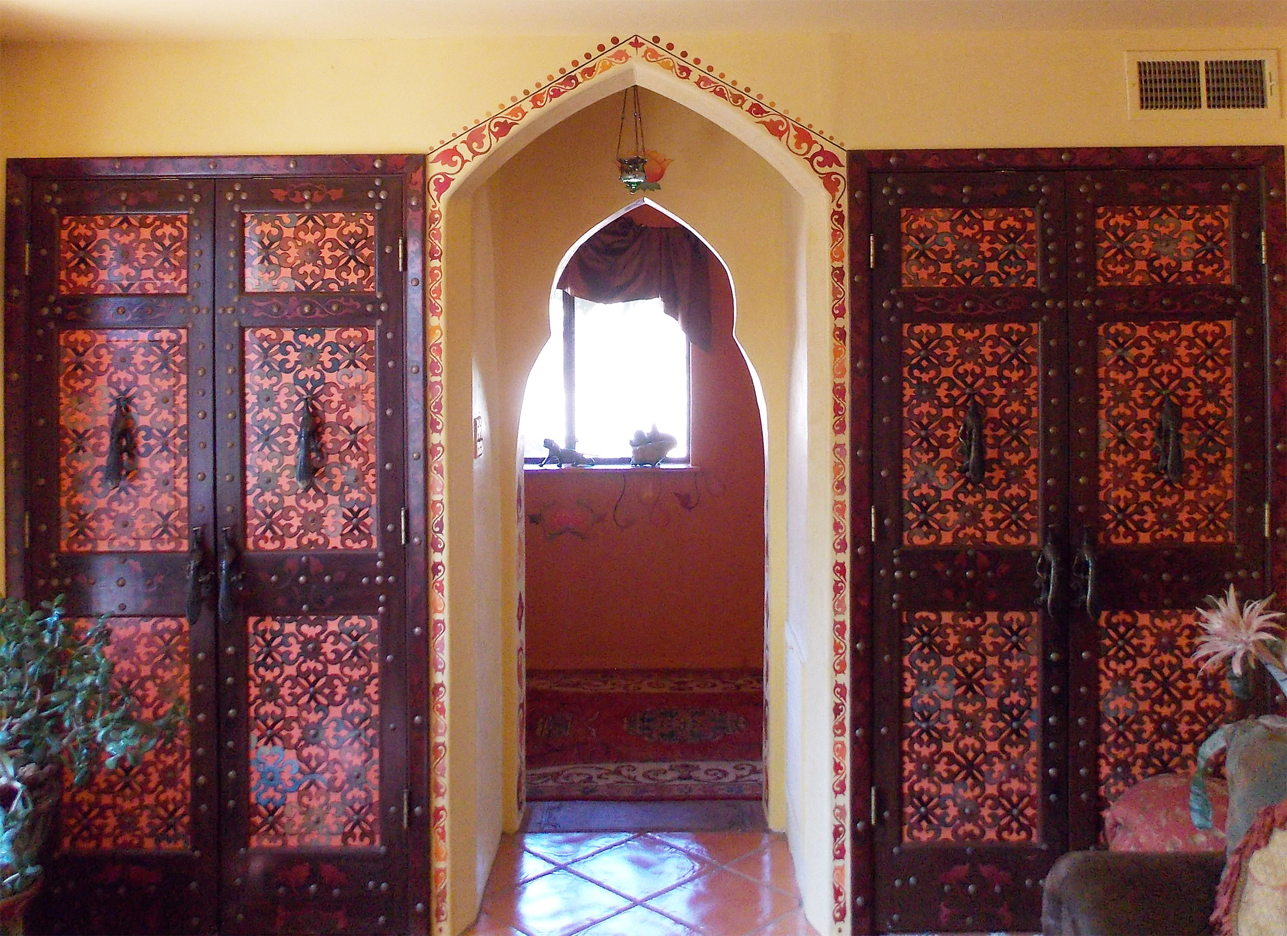 Painted doors and archway