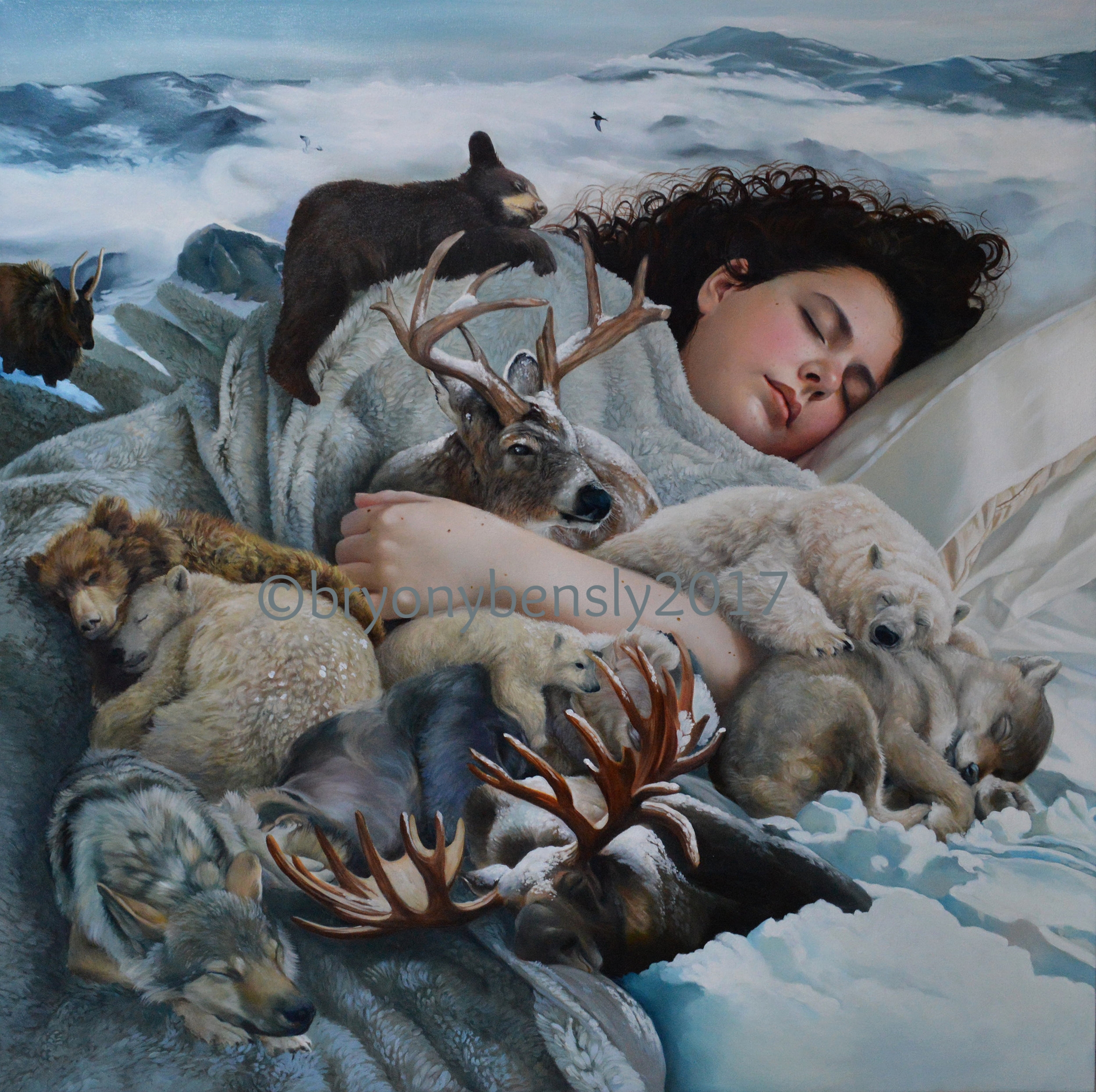 Hibernation, 36 x 36", oil on canvas