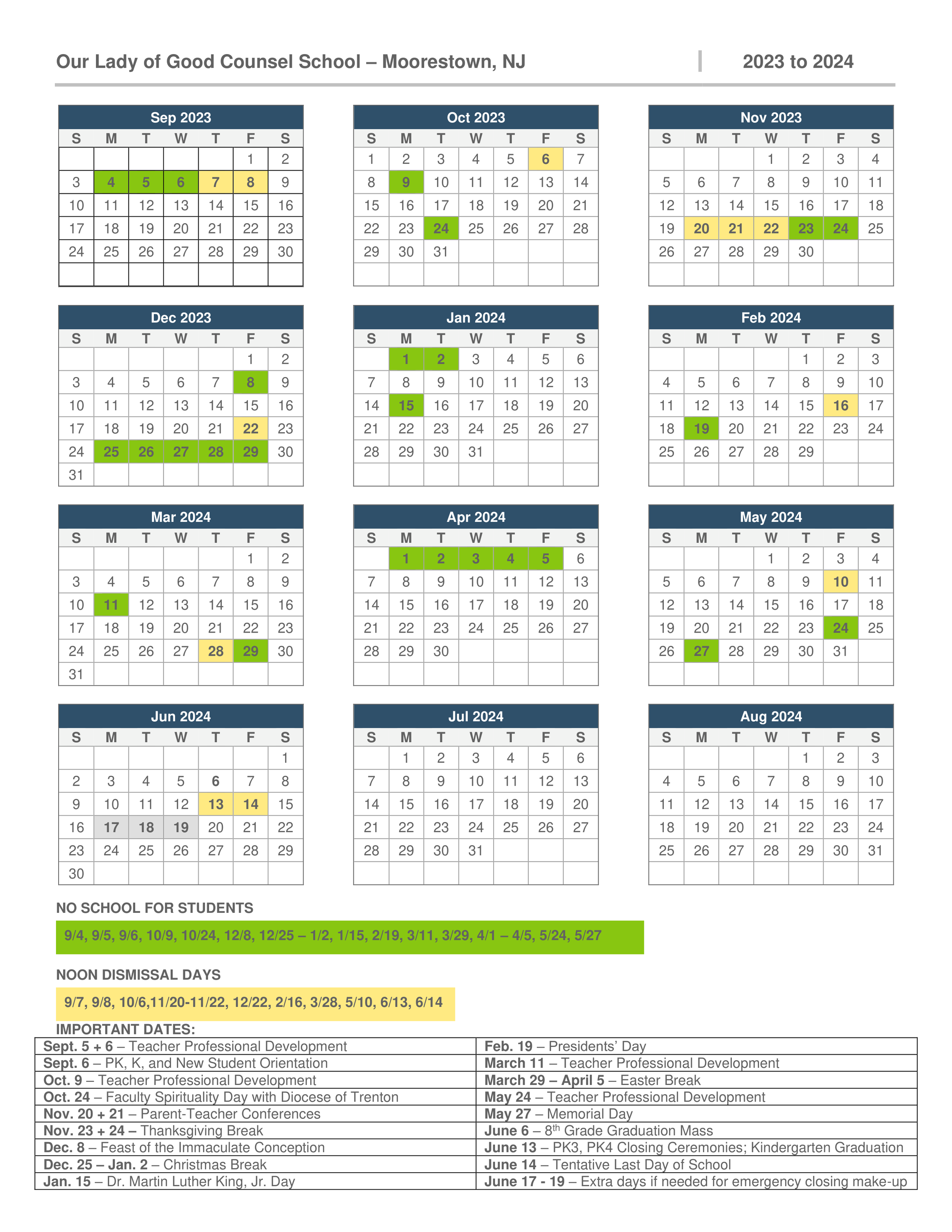 Calendar — #OLGCNJ Calendar — #OLGCNJ