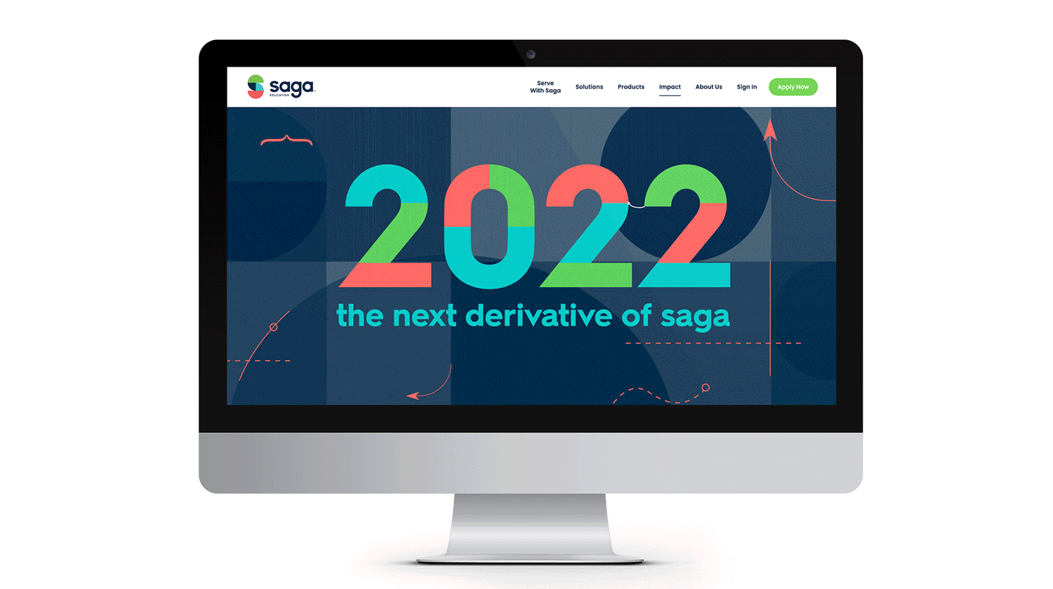   “The next derivative of Saga” was chosen as our concept and theme highlighting Saga’s most recent advancements over the course of the year while nodding to the organization’s focus on math tutoring.   View the live version here    