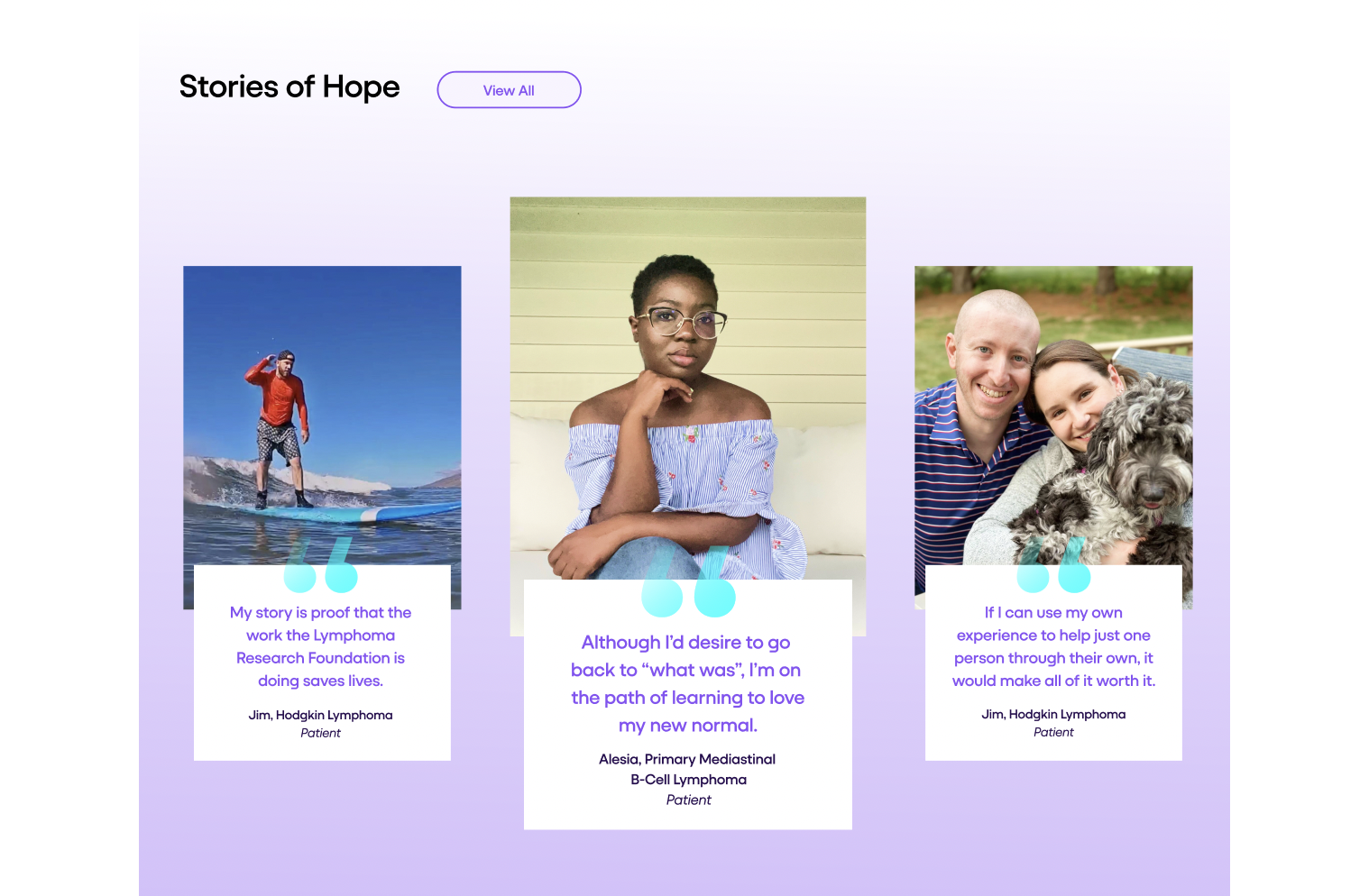    Stories of Hope is a collection of individual survivor stories from members of the Foundation’s community.  We share these stories on our website and social pages as part of an ongoing effort to give those affected by lymphoma a voice. Since it’s 