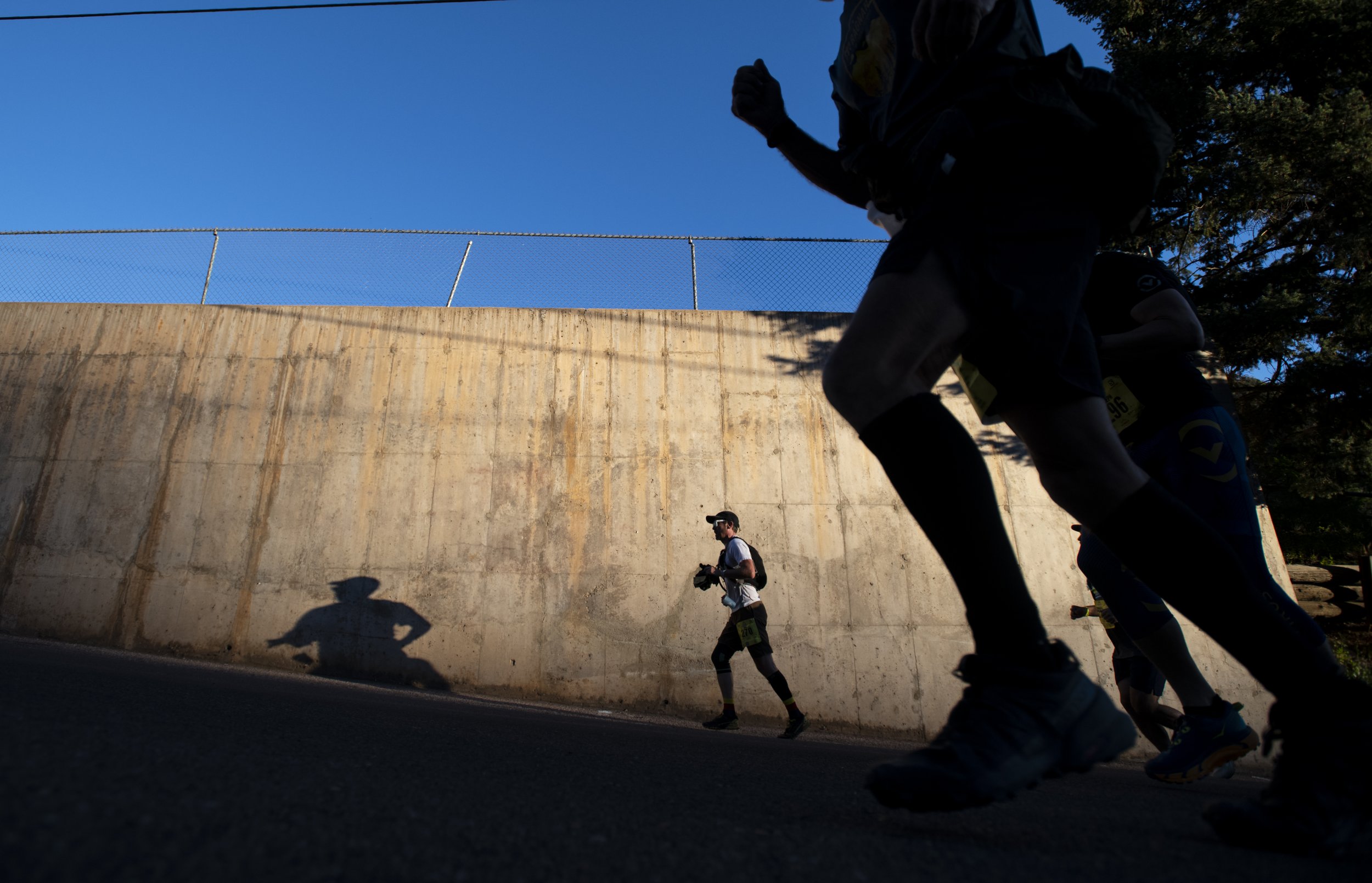 Runners make their way up the first mile of the Pikes Peak Marathon on Sunday, Sept. 18, 2022, in Manitou Springs, Colo. 