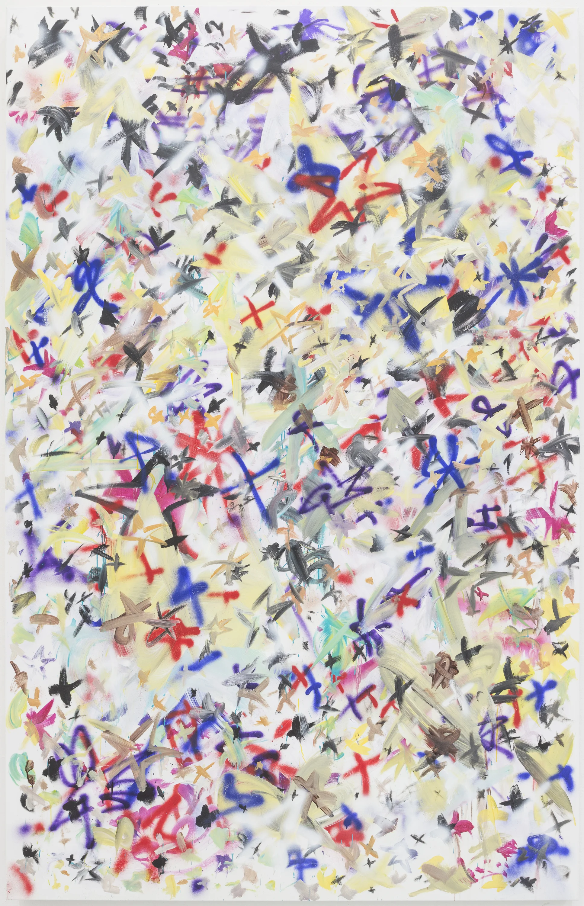 Deepfield I, 2018, Acryl auf Baumwolle, 280 x 180 cm