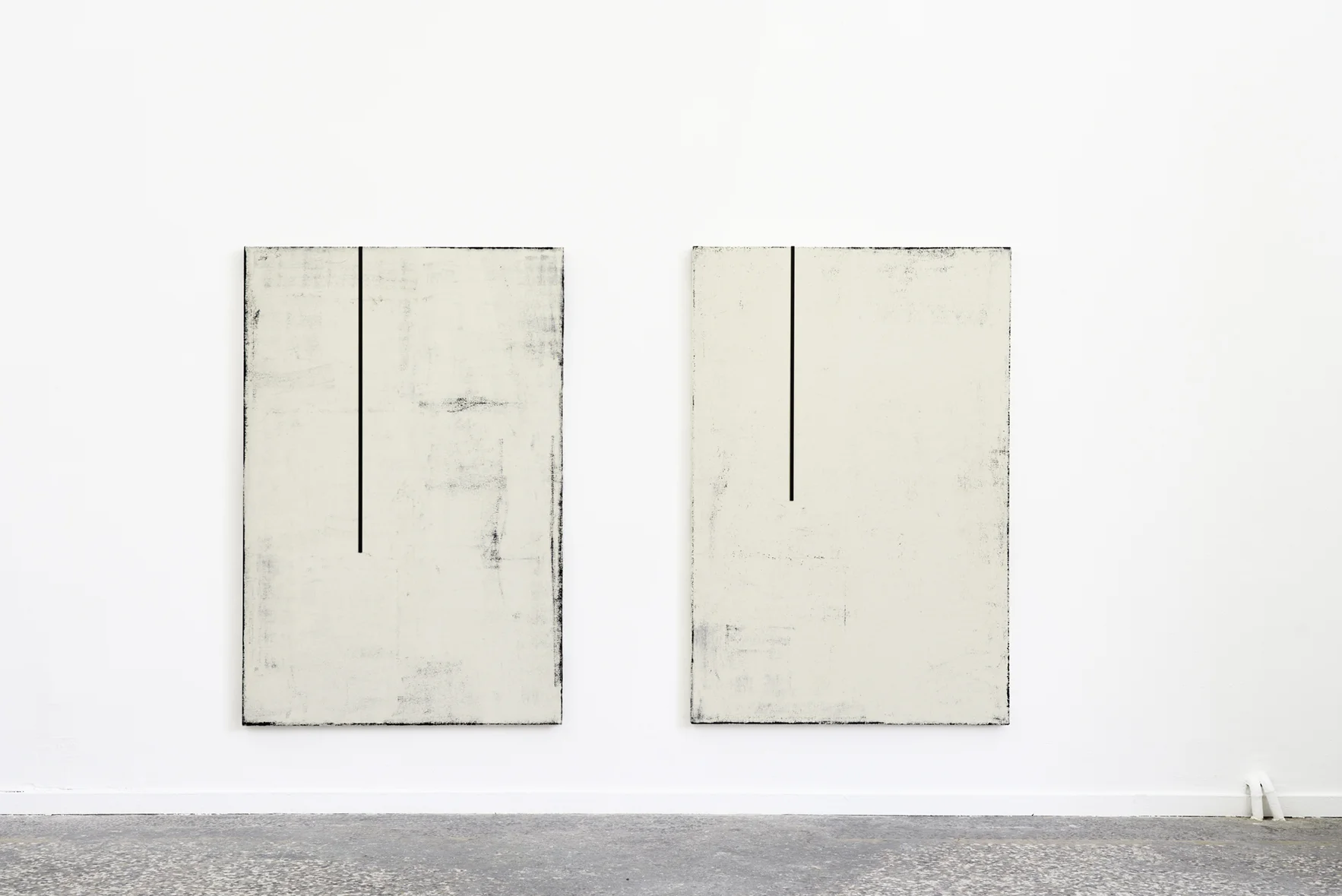 Laura Sachs, Noon I (Black Painting) & Noon III (Black Painting), Oil, Dust and Metal on Canvas, 2018