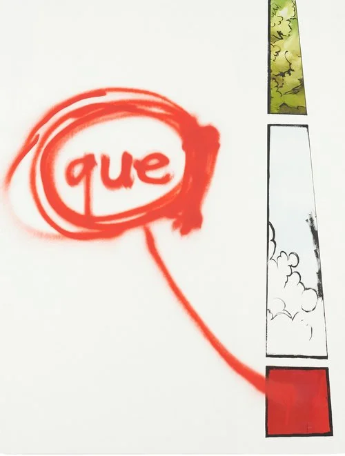 Sophie Ullrich, Que, 2015, Indian ink, dispersion paint and varnish on canvas, 130 x 100 cm