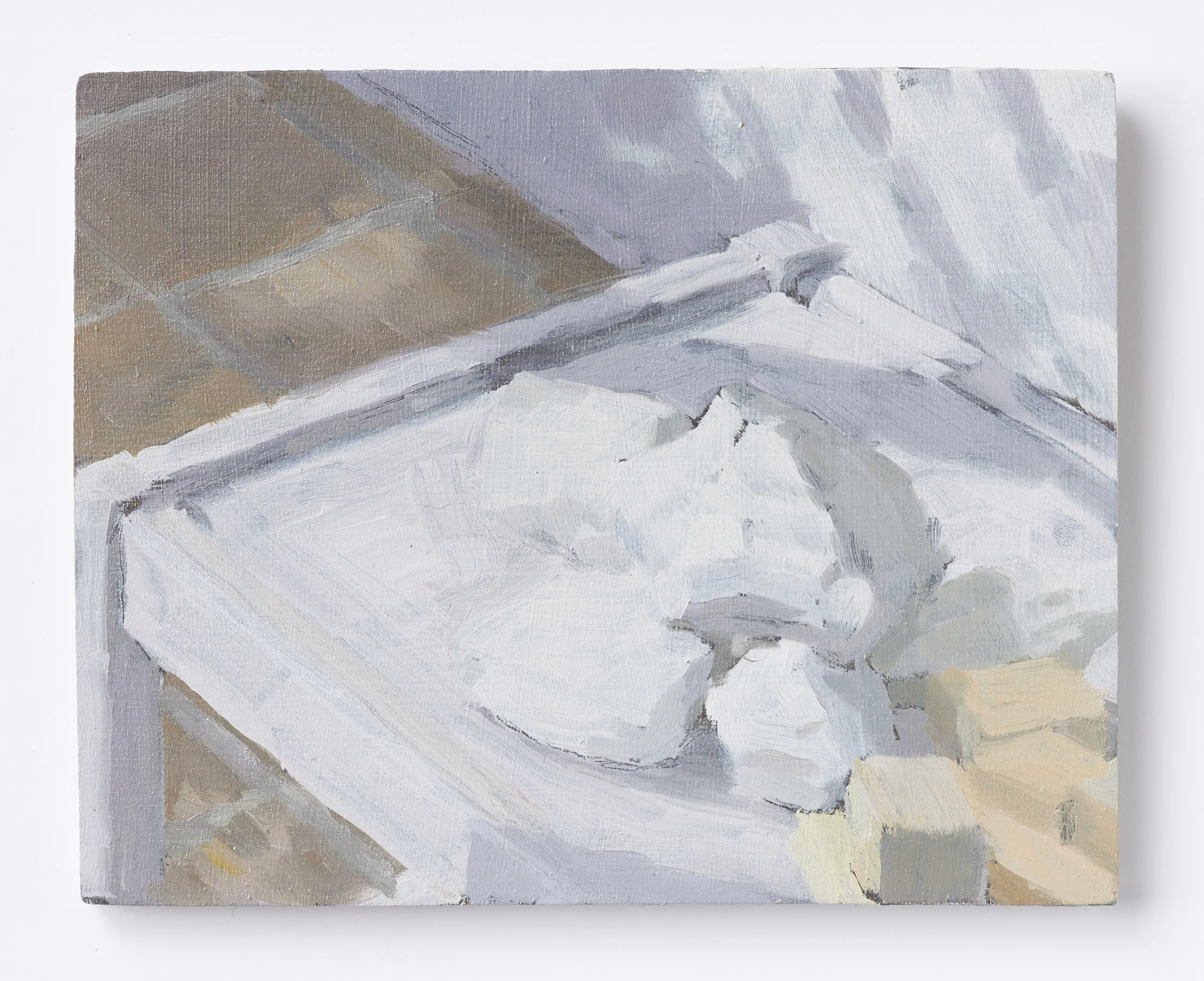 I rommet X, 2018, Oil on plywood, 20 x 15 cm