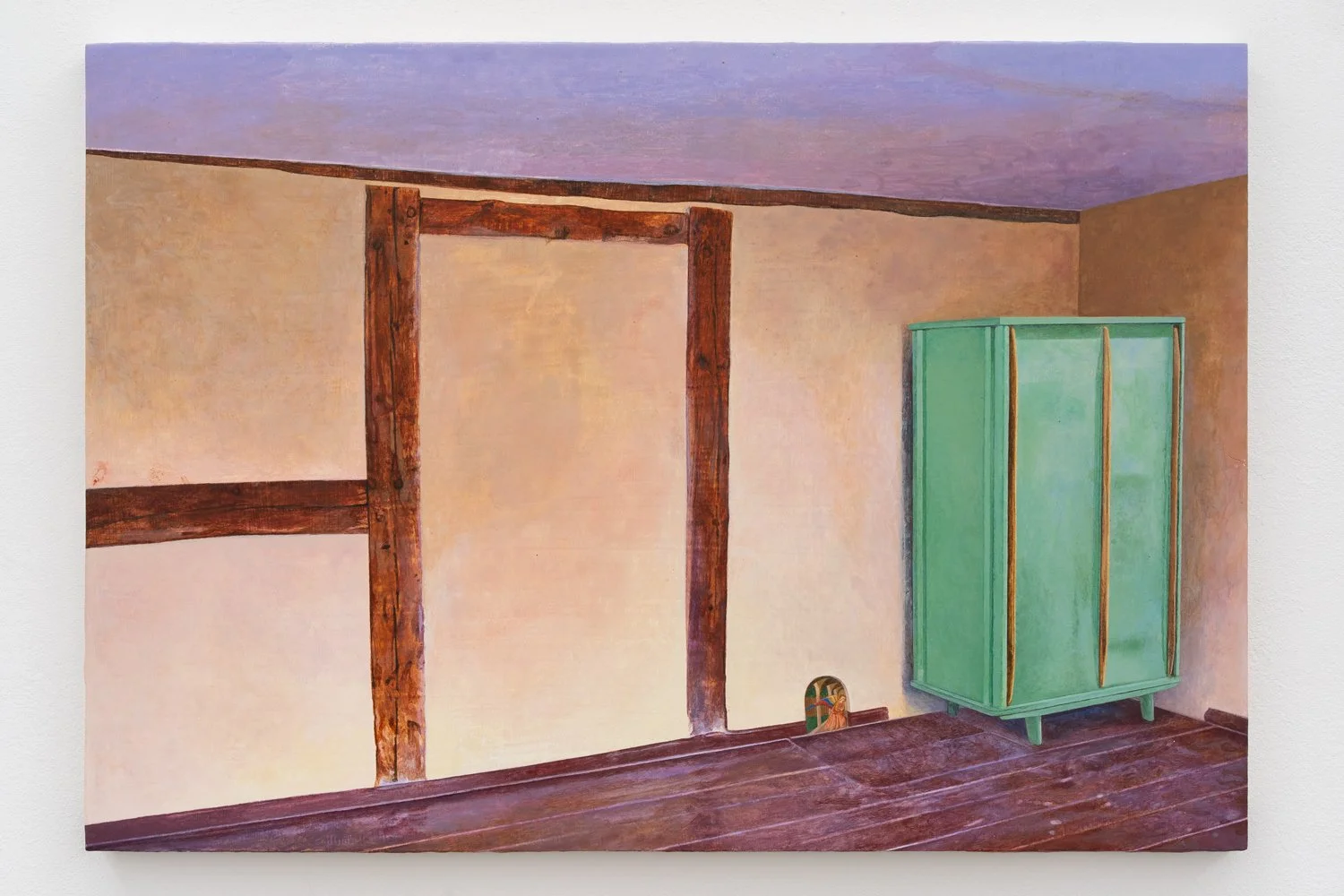 Lin Olschowka, Get-together, 2025, acrylic on chalk on wood; Lin Olschowka / Kunstverein Friedrichshafen, 2026, Fotograf: Cim Jubke