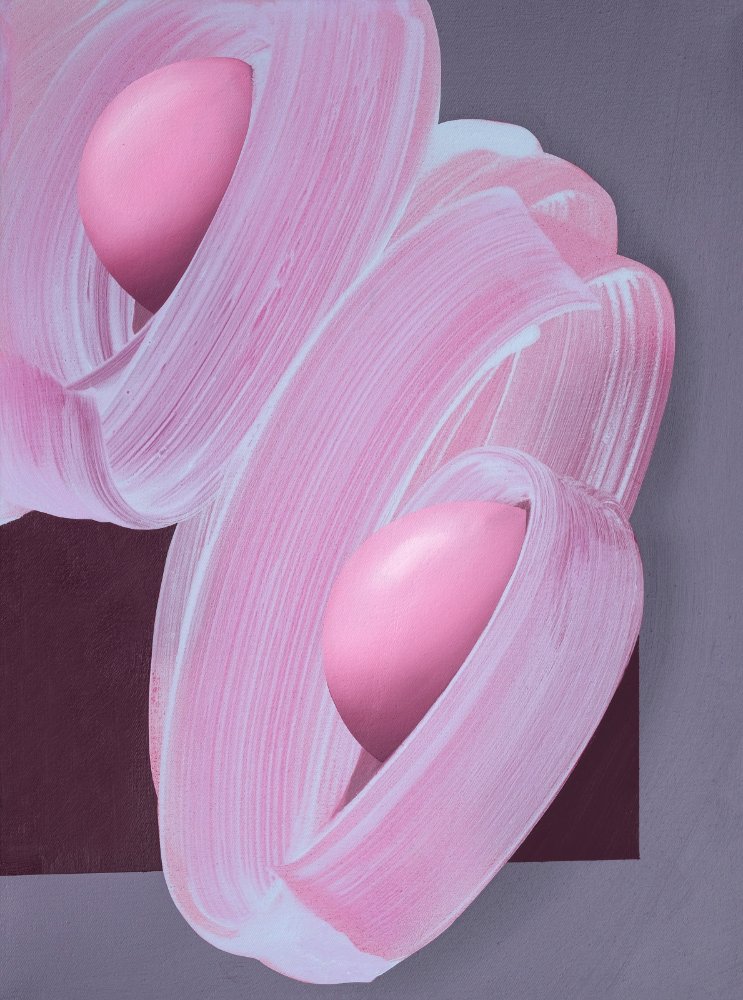 Frothy, 40 x 30 cm, Öl und Acryl auf Leinwand, 2025