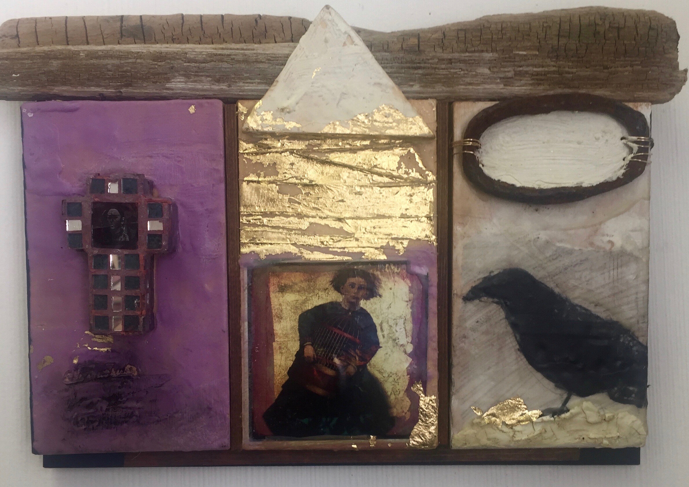 Three Vestiges   |  Encaustic Assemblage