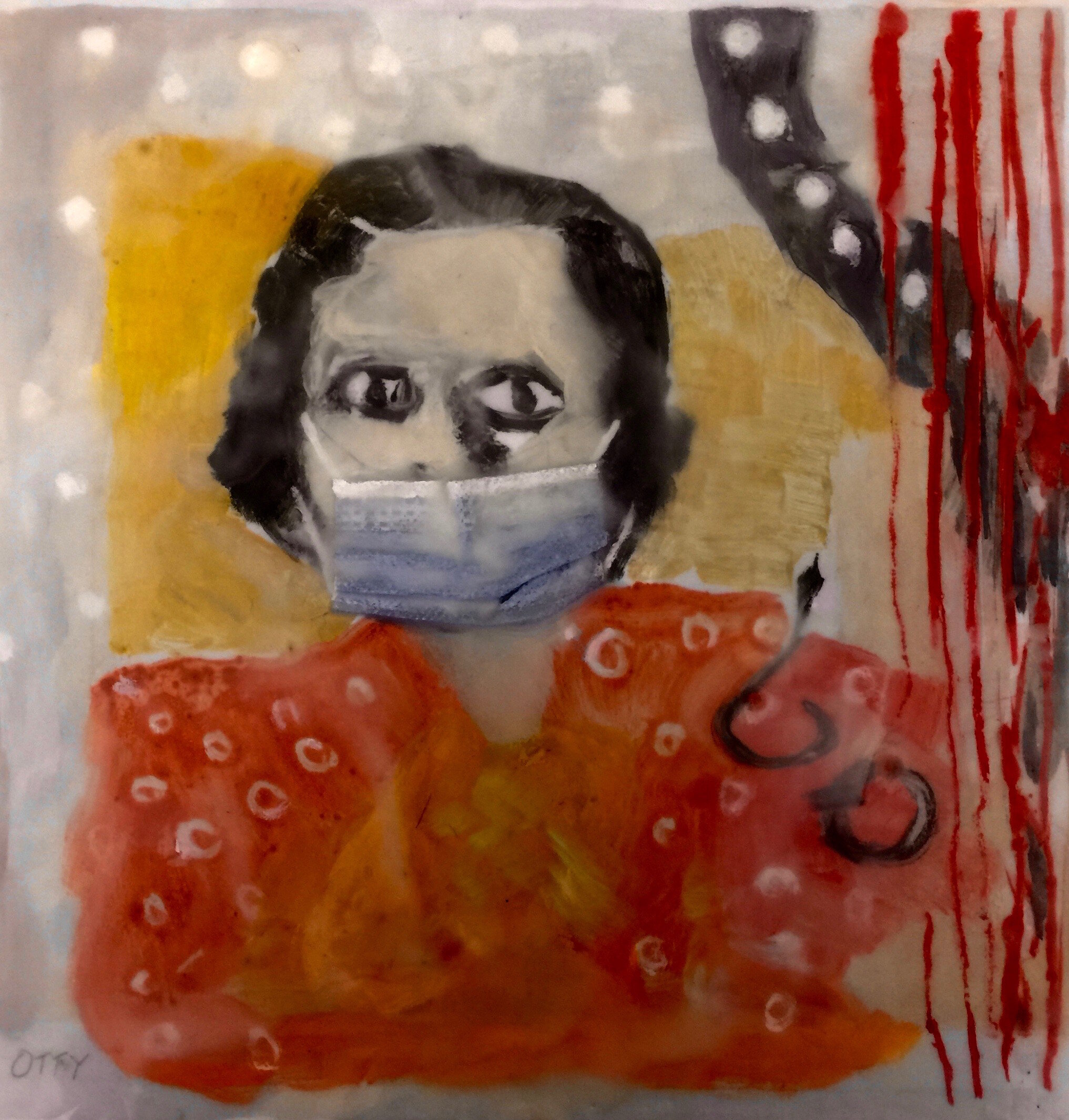 Pandemic Polly | Encaustic Painting