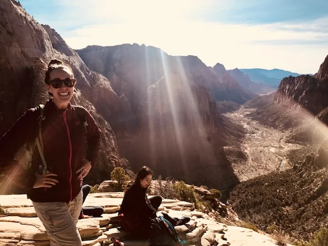 Top of Angels Landing down into Zion Canyon